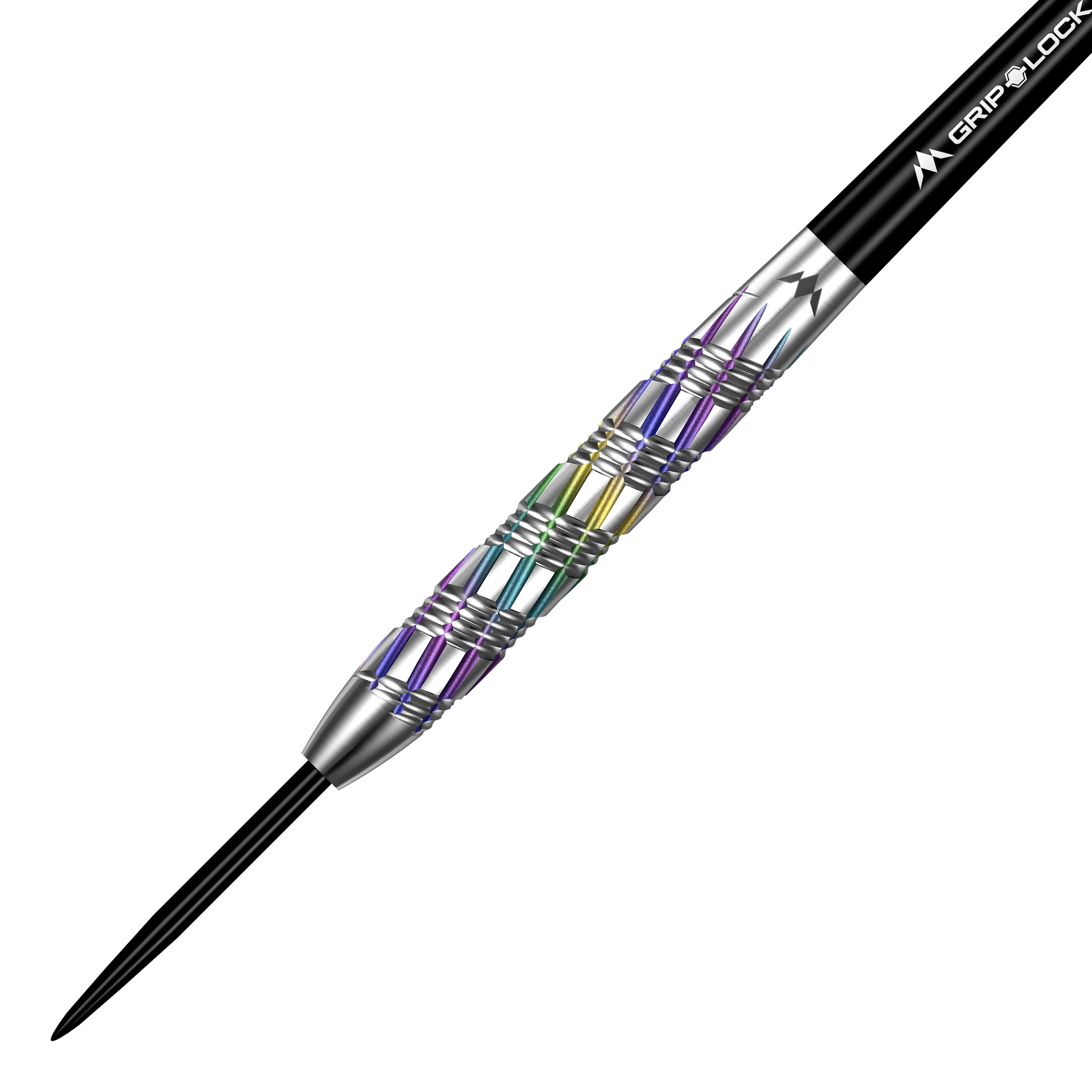 Mission Shuriken Steel Darts Mission Shuriken Steeldarts sind präzise gefertigte Steeldarts. Das Bild zeigt die spezielle Form und das Design dieses Pfeils.