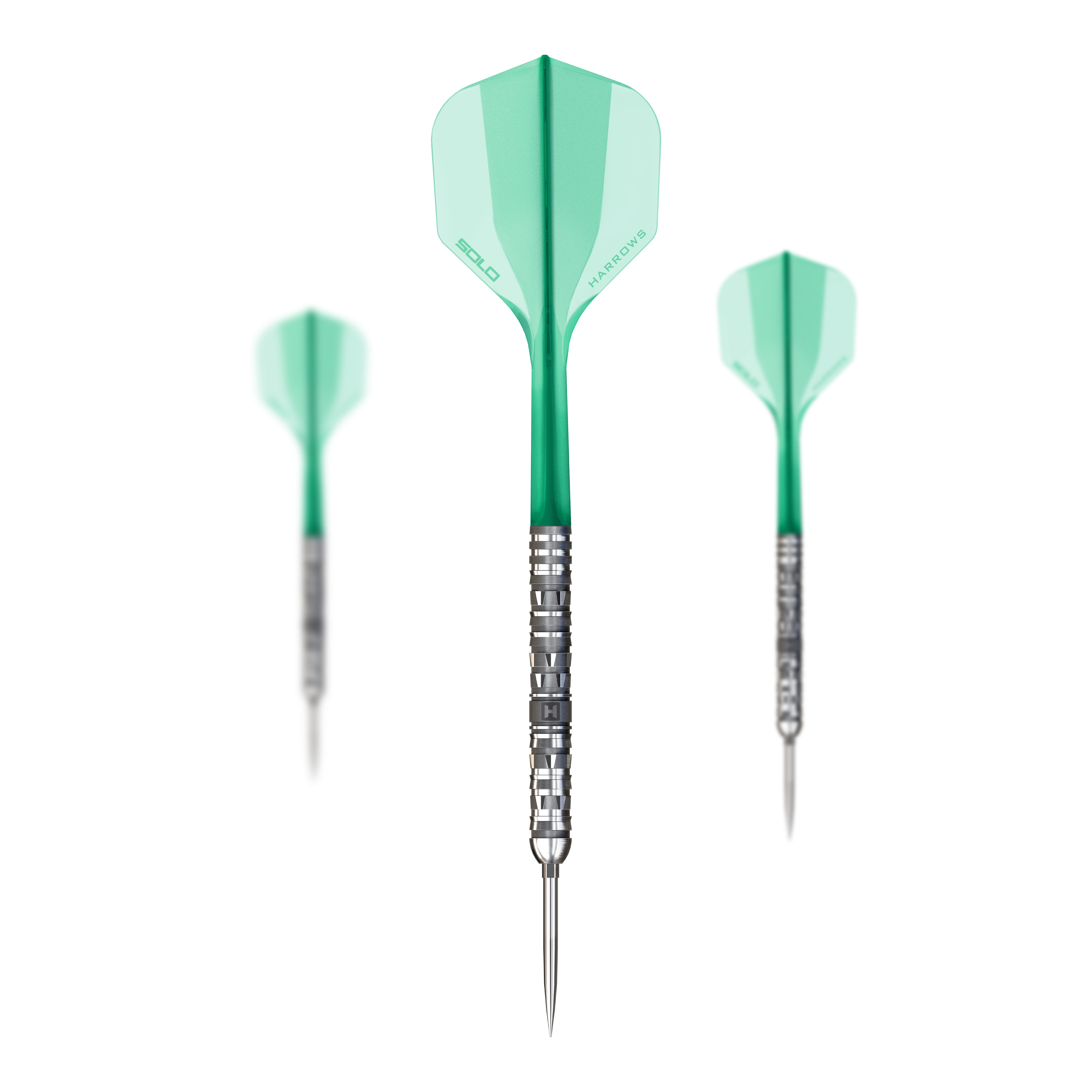 Harrows Torrent Parallel Quick Point Steeldarts Das Bild zeigt Harrows Torrent Parallel Quick Point Steeldarts als Set. Mehrere Darts sind nebeneinander angeordnet.