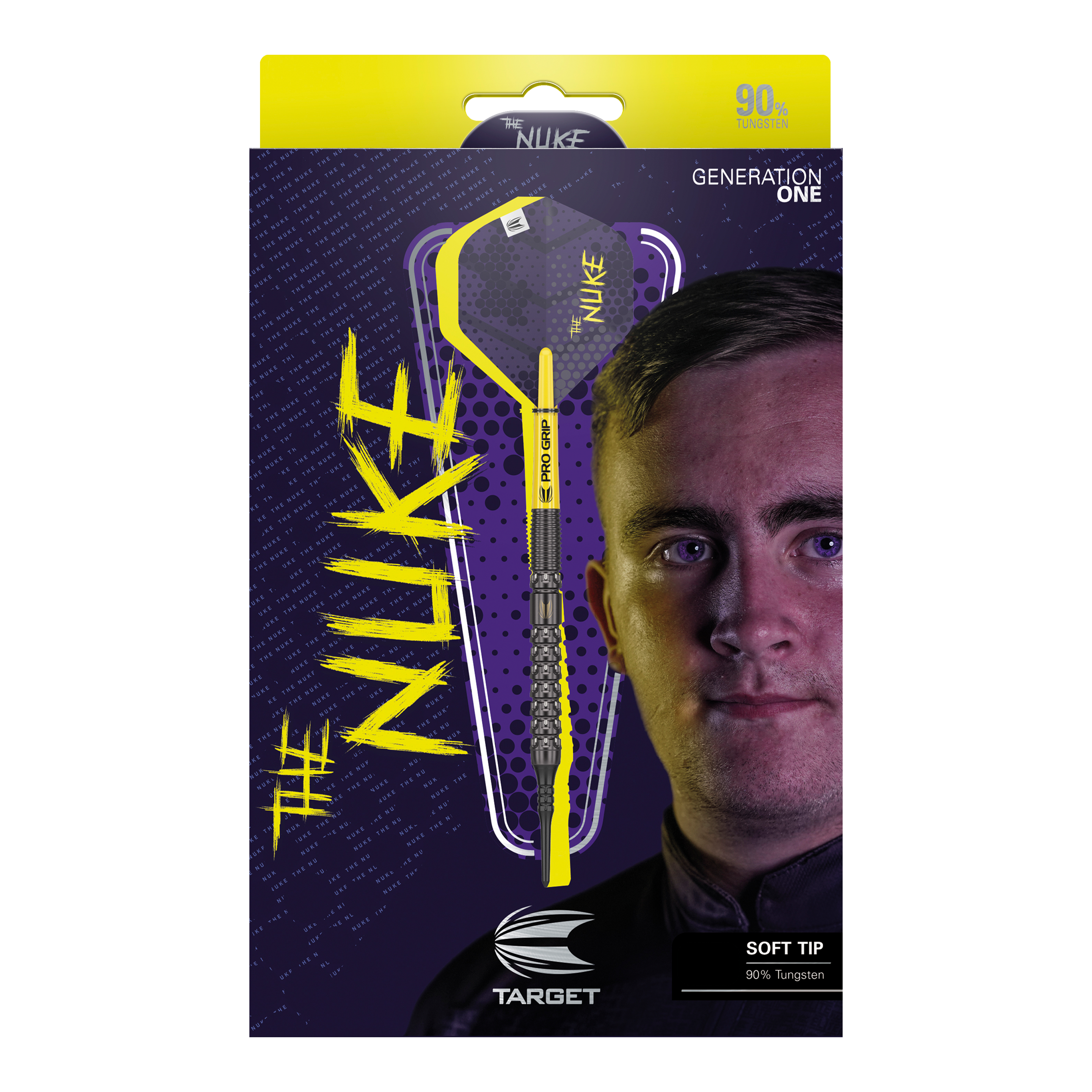 Target Luke Littler GEN1 Soft Darts - 19g Das Bild zeigt ein Dart-Produkt. Auf dem Bild ist '210324_Target_Luke_Littler_GEN1_Softdarts_3_(1)' als Dateiname angegeben.