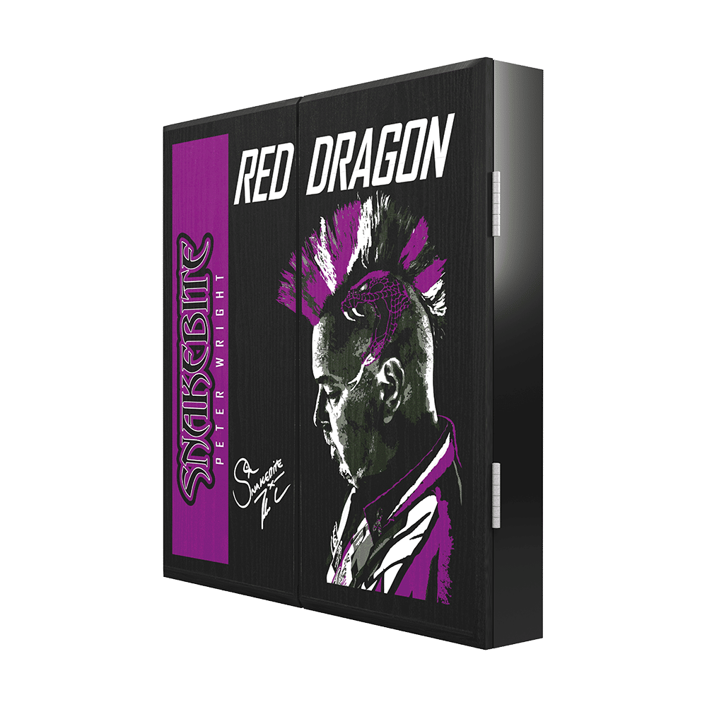 Red Dragon Peter Wright Dartboard Kabinet