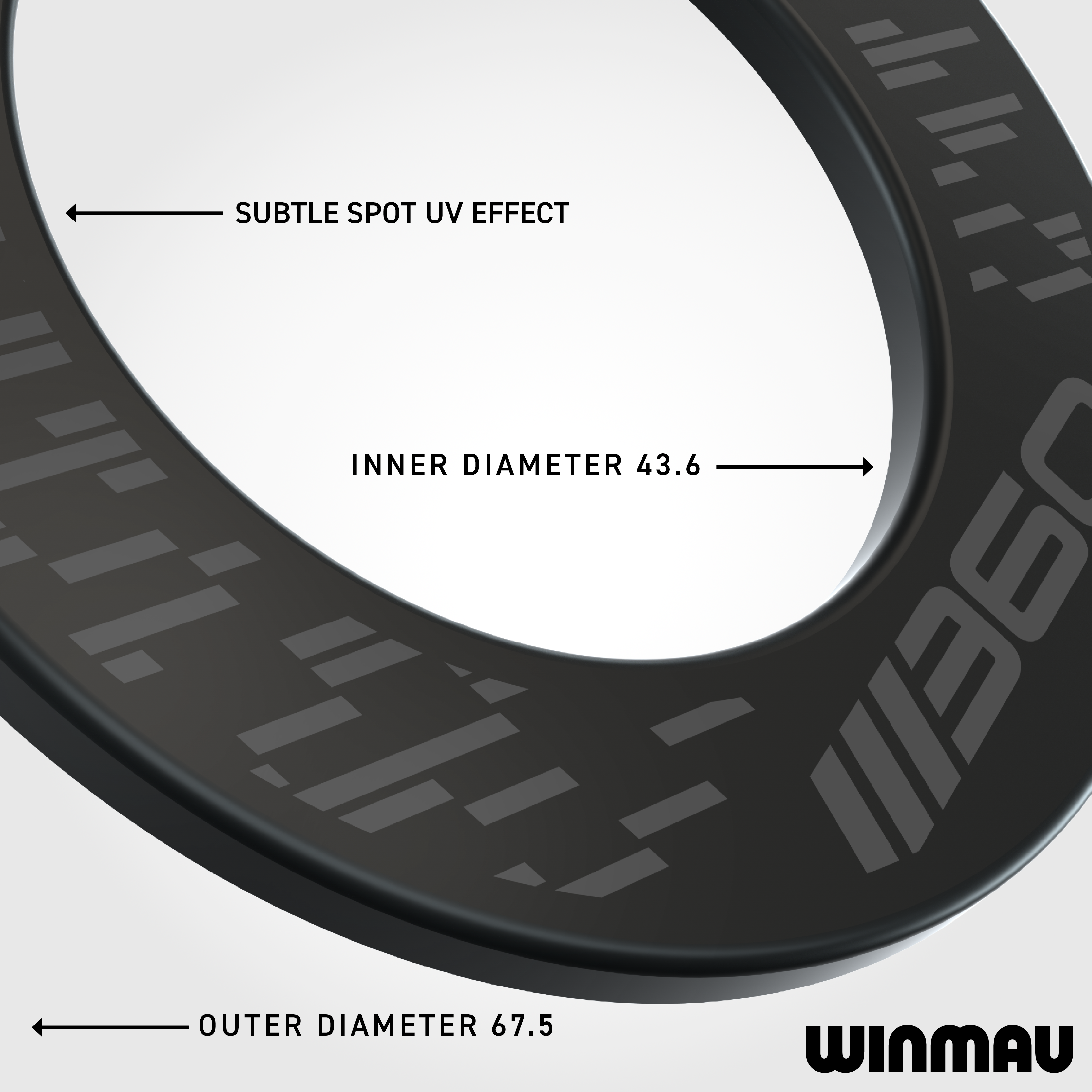 Auf diesem Bild ist das schwarze Winmau Blade 360 Dartboard Surround abgebildet. Es hilft, Dartpfeile sicher aufzufangen und den Bereich rund um das Board zu schützen.