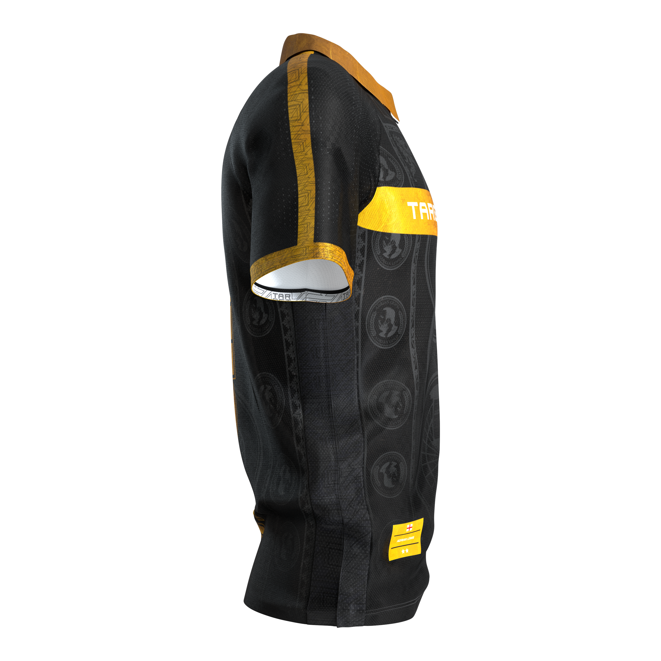 Target Adrian Lewis dart shirt 2026 Zu sehen ist das Target Adrian Lewis Dartshirt 2026. Es ist ein spezielles Sportshirt für Dartspieler.