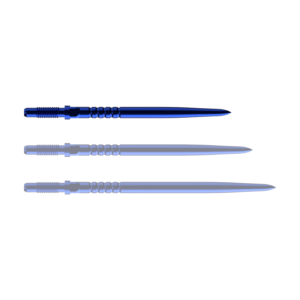 Bulls NL Convertible Point Dart Tips - Ringed Grip - Blue Das Bild zeigt einen RingedGrip Convertible Point in Blau mit 32mm Länge. Es ist ein Ersatz für Dartpfeile.