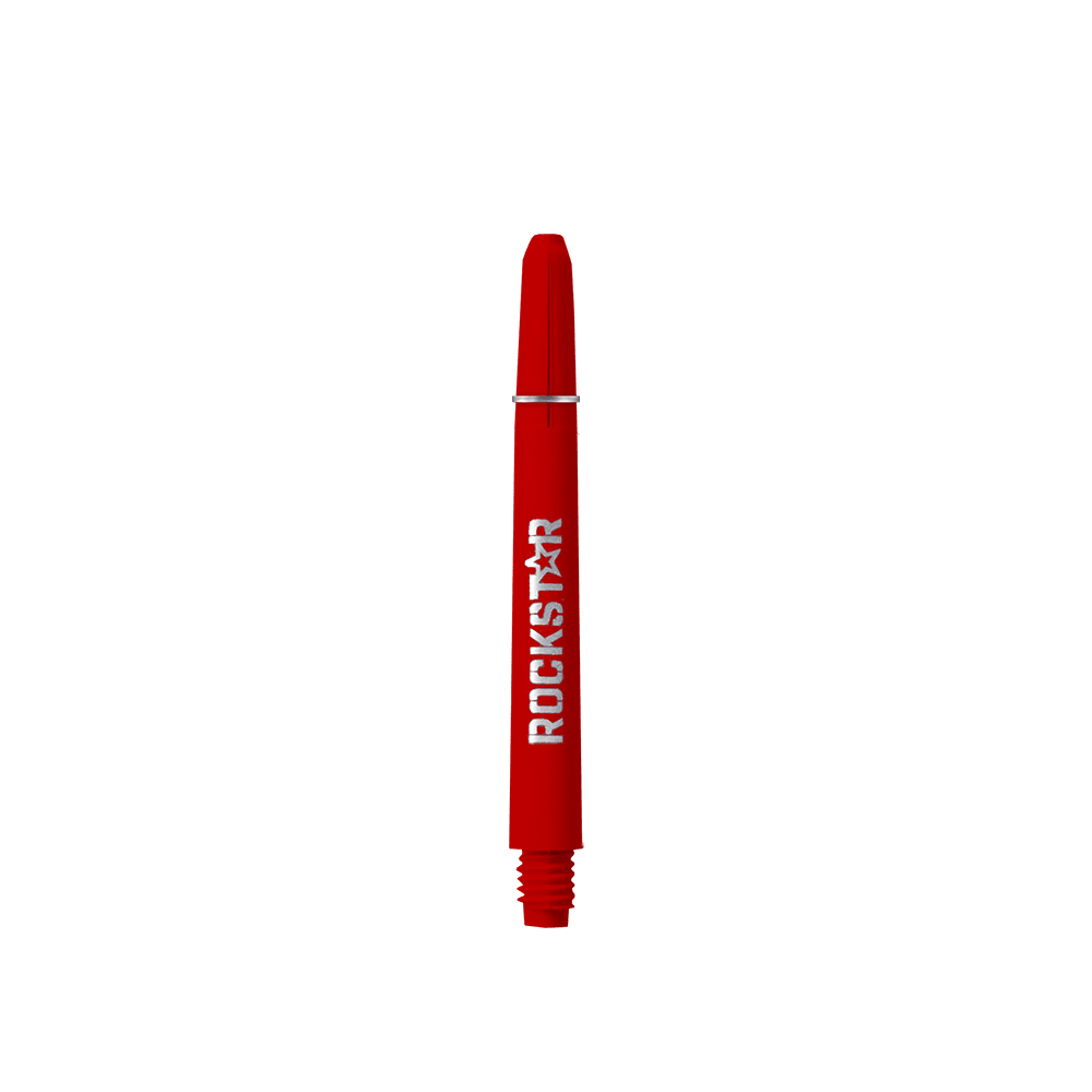 528_Rockstar_Shafts_1mmGDB2HbYtV3r Das Bild zeigt einen roten Schaft mit der Aufschrift "ROCKSTAR". Es handelt sich um das Produkt "Rockstar Shafts - 49mm".