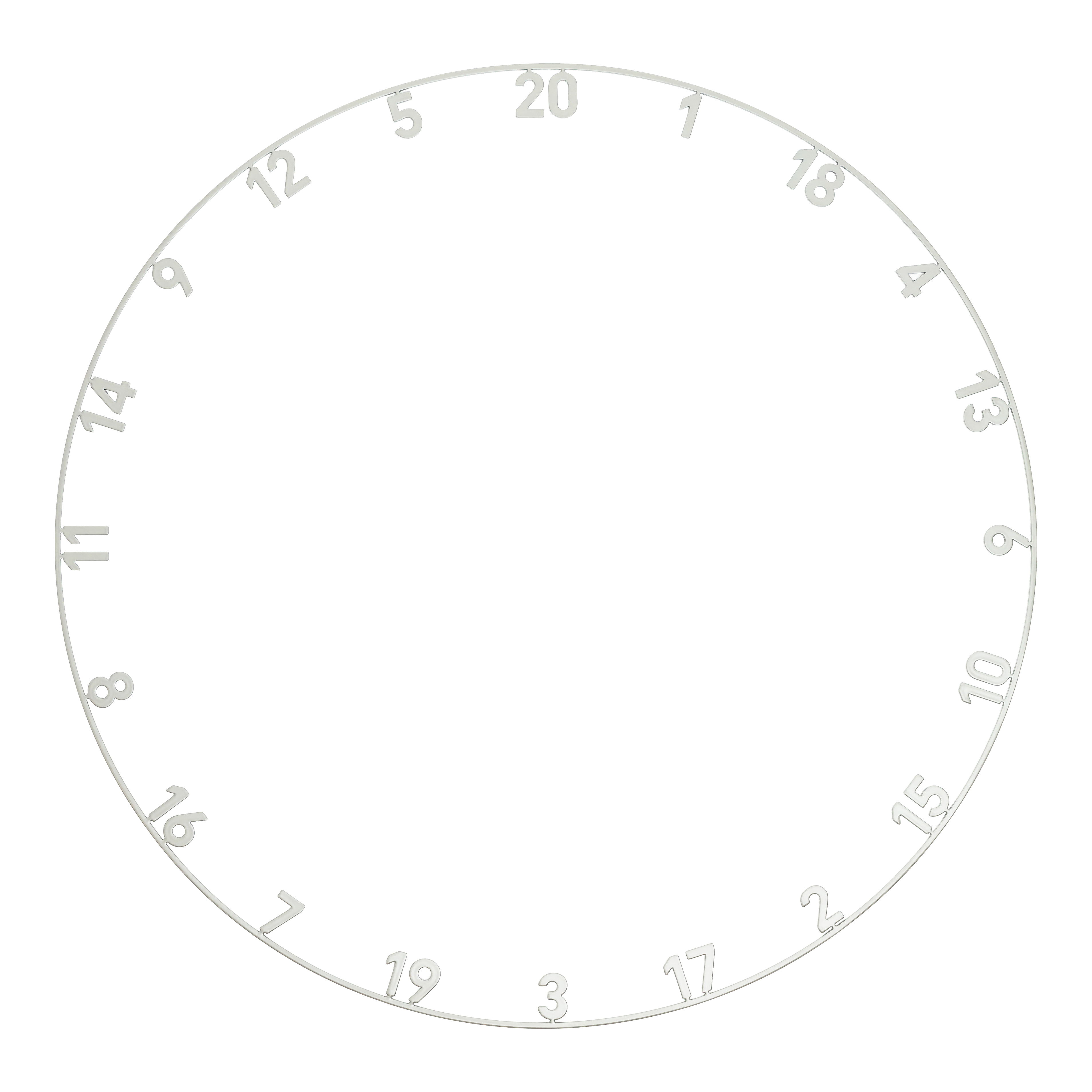 Precise 180 OnePiece Lasercut Number Ring Das Bild zeigt eine OnePiece Dartboard Zahlenring in Gunmetal Optik mit Lasercut. Der Zahlenring gehört zur Precise180 Serie.