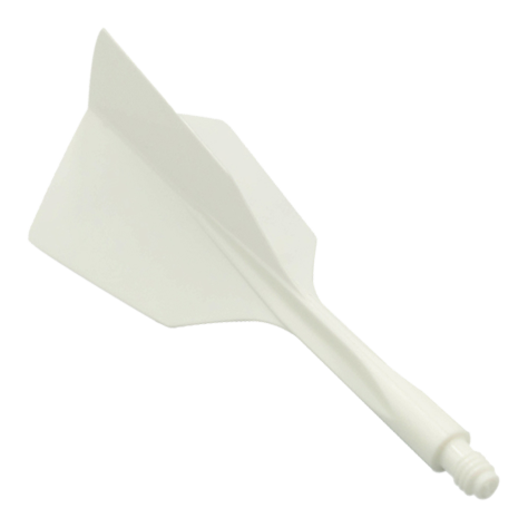 Condor Ax 120 Flight System White - Narrow Das Bild zeigt das Produkt "Condor Axe 120 Flight-System White - Narrow". Es handelt sich um ein weißes, schmales Dart-Flight-System aus einem Stück.