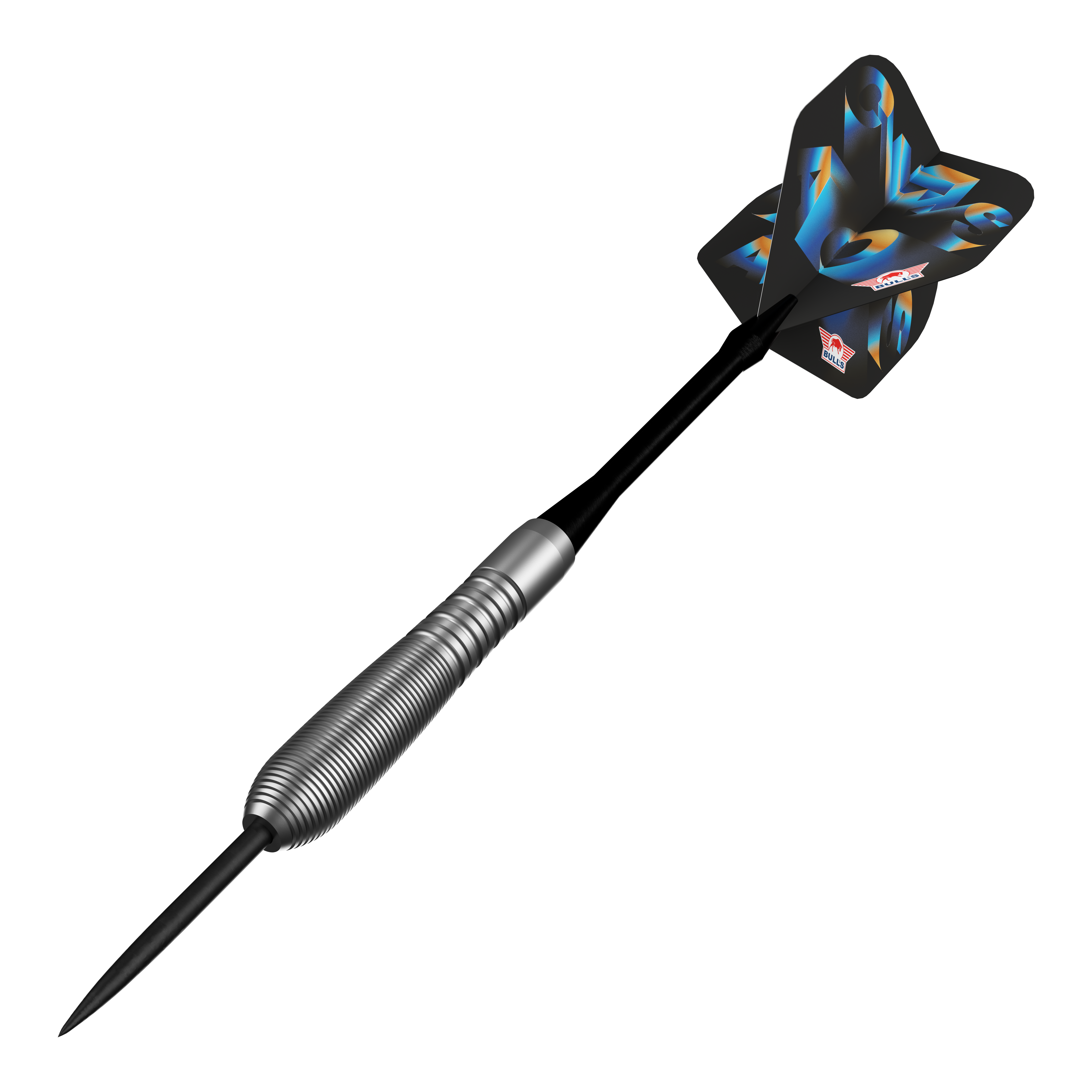 Abgebildet sind die Bulls NL Chaos Blue Steeldarts mit einem Gewicht von 23 Gramm. Die blauen Steeldarts sind speziell für Präzision und Kontrolle entworfen.