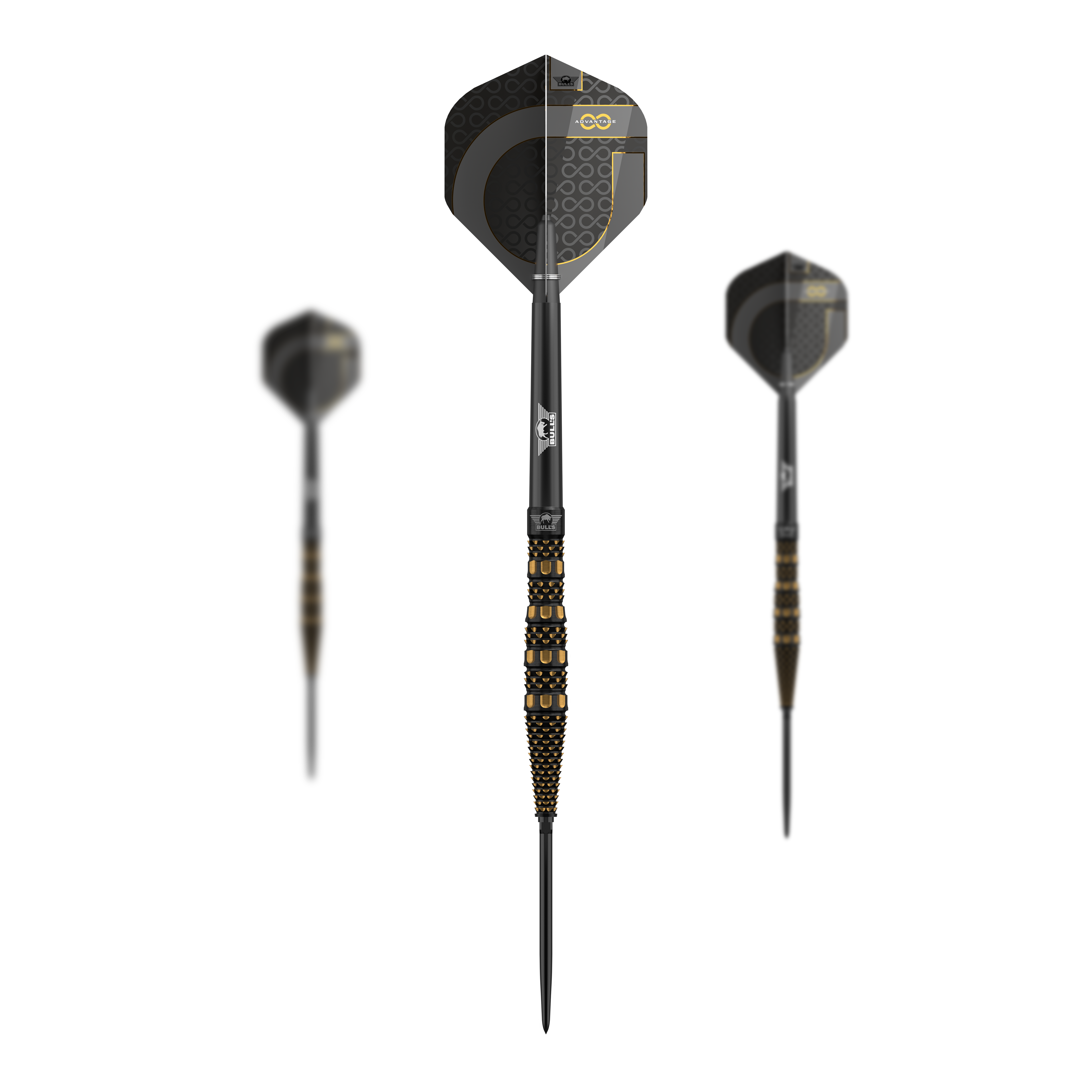 Bulls NL Advantage 95 Slope Convertible Point Steel Darts Zu sehen ist ein Set Bulls NL Advantage 95 Slope Convertible Point Steeldarts. Das Set ist vollständig dargestellt.