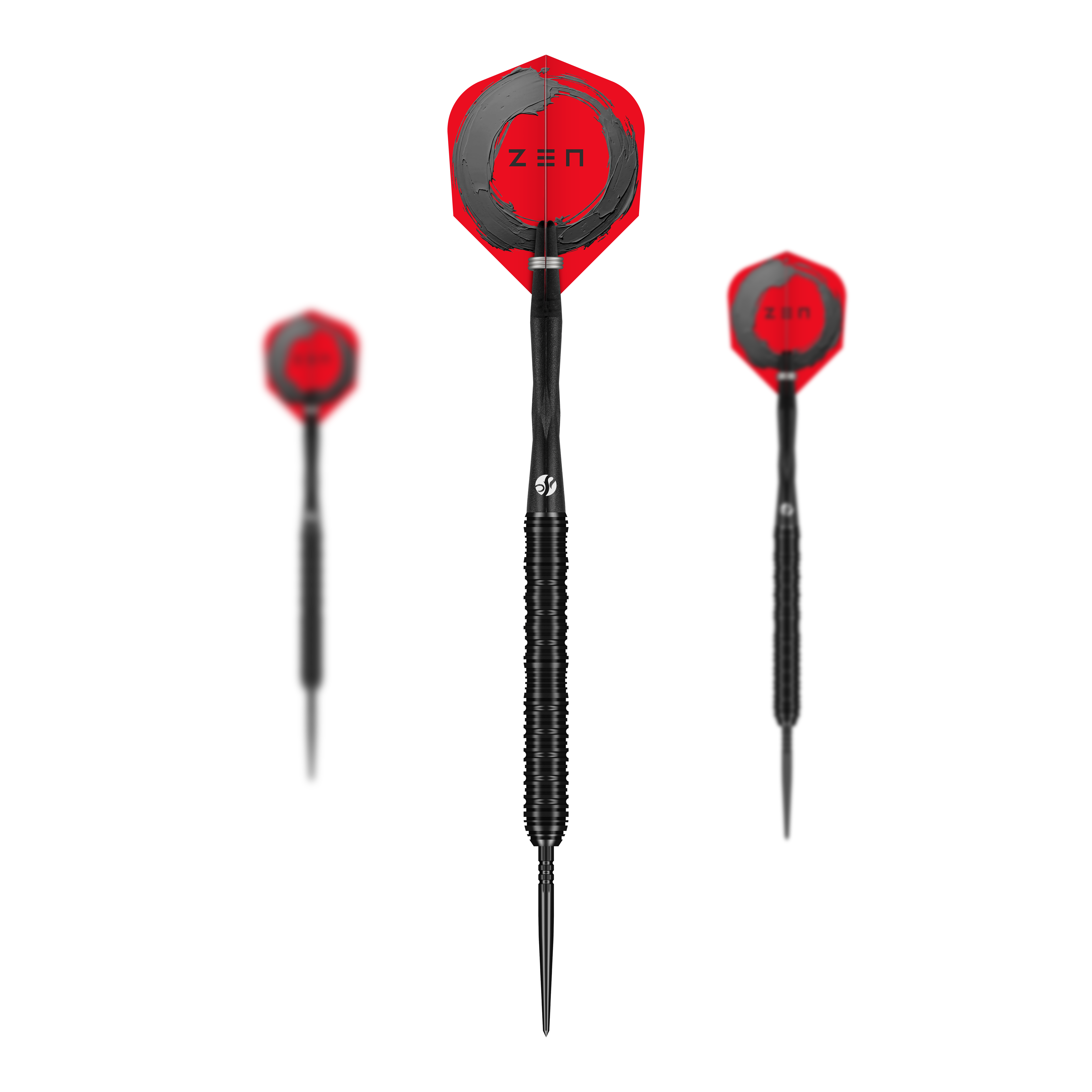 Shot ZEN Straight Turbo Point Steel Darts - 23g Zu sehen ist ein Set der Shot ZEN Straight Turbo Point Steeldarts in 23g. Dieses Darts-Set eignet sich perfekt für anspruchsvolle Dartspieler.
