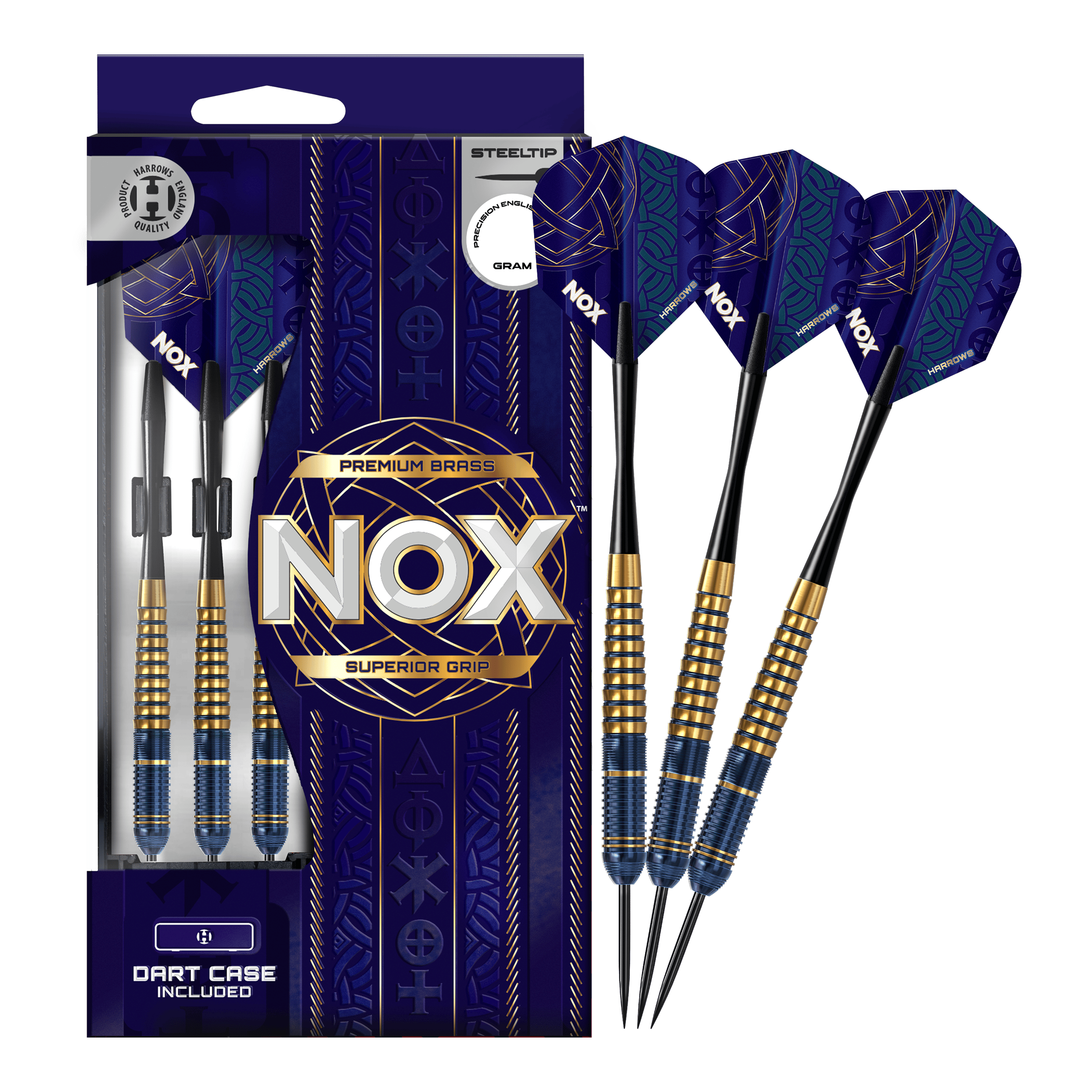 Harrows Nox Premium Brass Steel Darts Abgebildet sind die Harrows Nox Premium Brass Steeldarts. Dieses Produkt zeichnet sich durch hochwertige Verarbeitung aus.