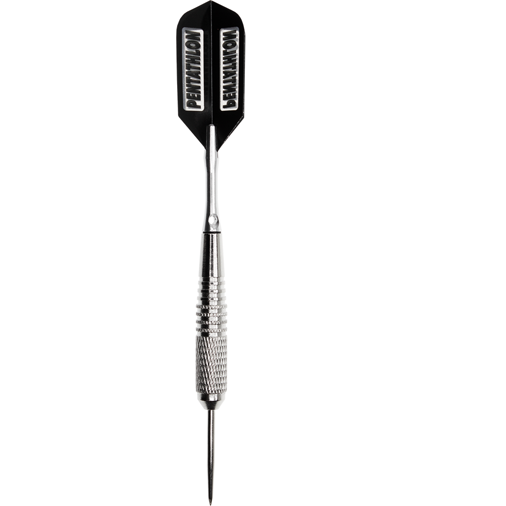 Ama6St-6-St-ck-lose-McDart-Steeldarts-2aBiwahHiHH5lj Das Bild zeigt einen einzelnen Steeldart aus Metall mit schwarzer Flight-Finne. Der Dart gehört zum Produkt "6 Stück lose McDart Steeldarts".