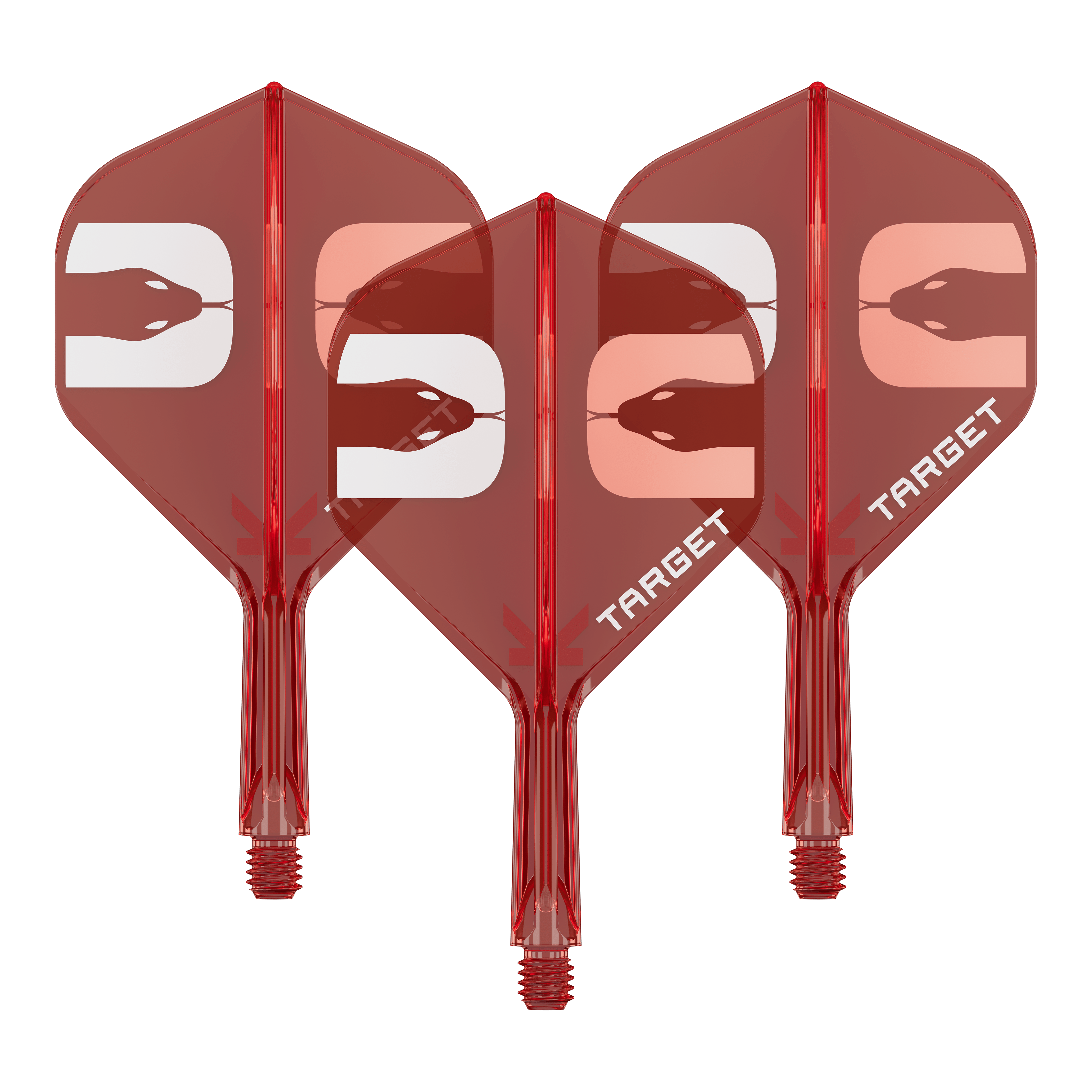 Zu sehen ist ein Dart-Flight-System-Set. Es handelt sich um das Target K-Flex Nathan Aspinall No2 Standard Flight-System mit einer Länge von 19mm.