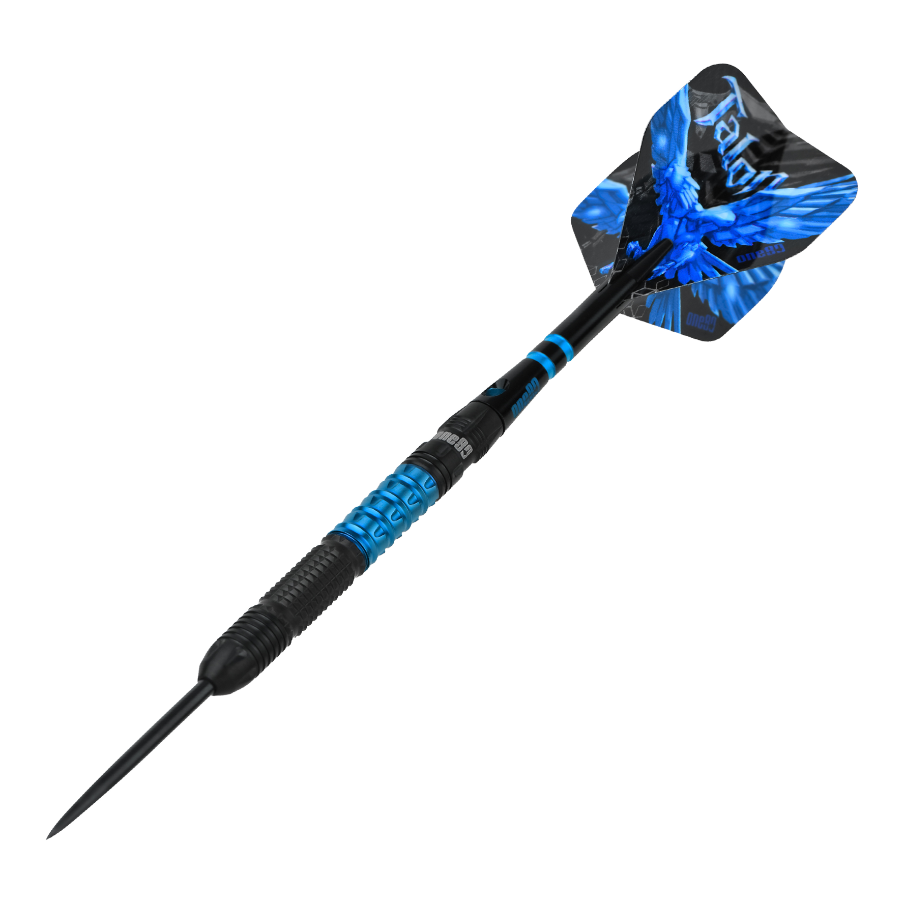 Das Bild zeigt die One80 Talon Steeldarts. Es handelt sich um präzise gefertigte Steeldarts für anspruchsvolle Spieler.
