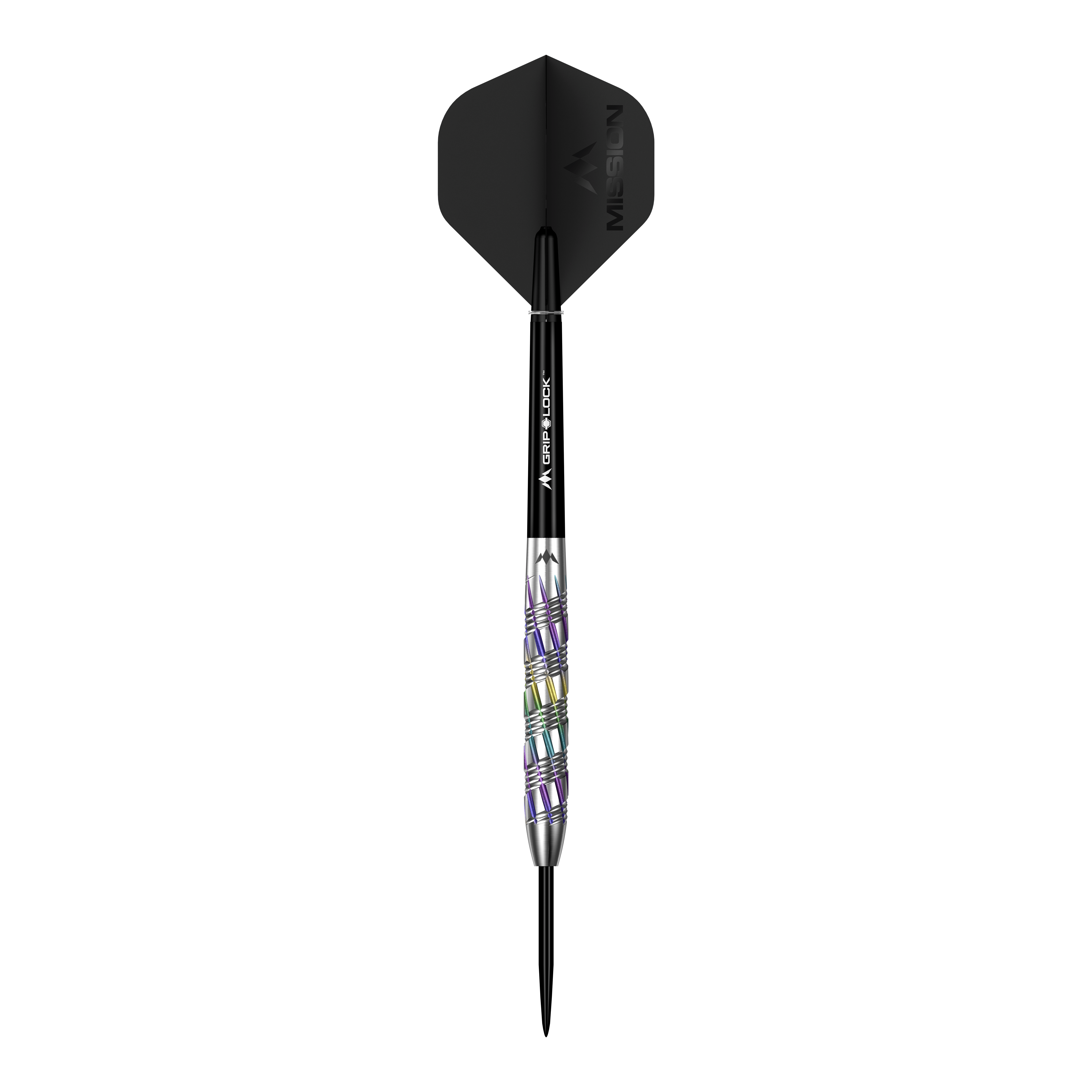 Mission Shuriken Steel Darts Mission Shuriken Steeldarts sind hochwertige Pfeile für das Dartspiel. Auf dem Bild sieht man einen einzelnen Mission Shuriken Steeldart.