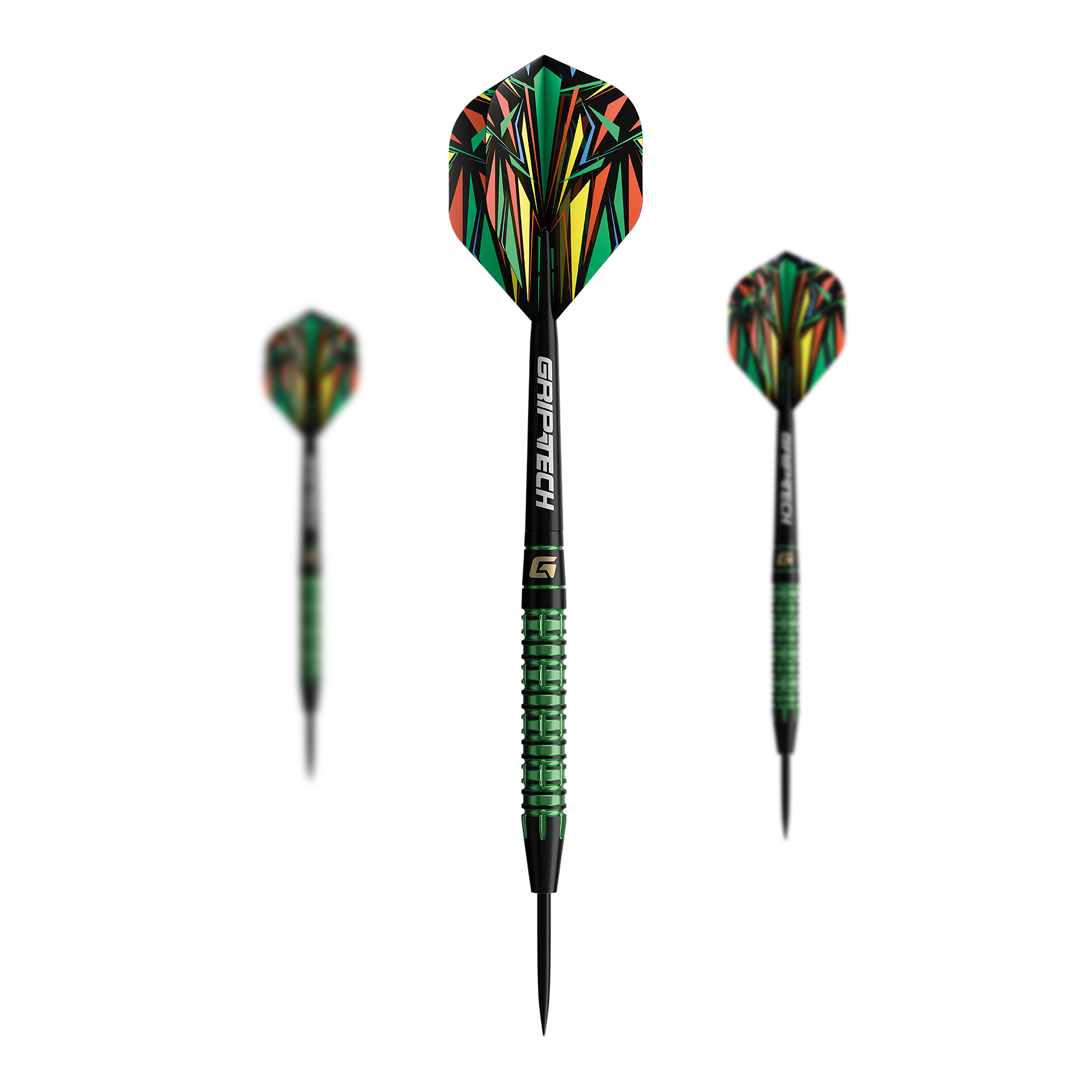 GOAT Athlete Green Tungsten Steel Darts Dieses Bild zeigt die GOAT Athlete Green Tungsten Steeldarts. Auf dem Foto ist die grüne Variante der Steeldarts zu sehen.