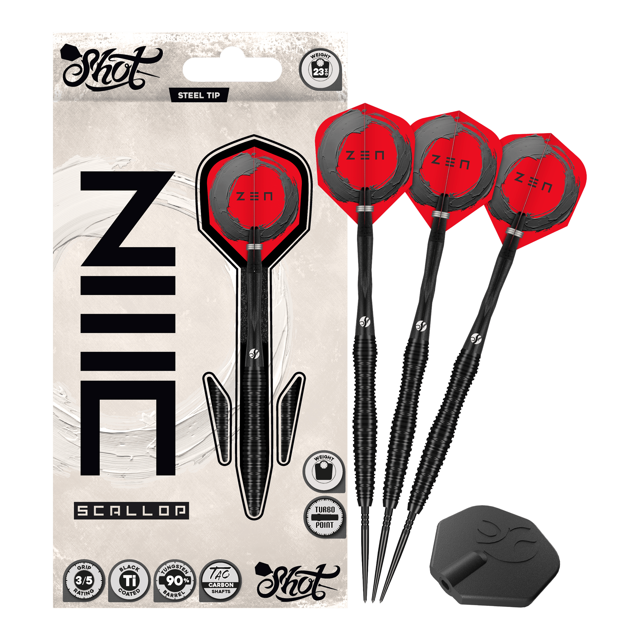 Shot ZEN Scallop Turbo Point Steeldarts - 23g Shot ZEN Scallop Turbo Point Steeldarts - 23g