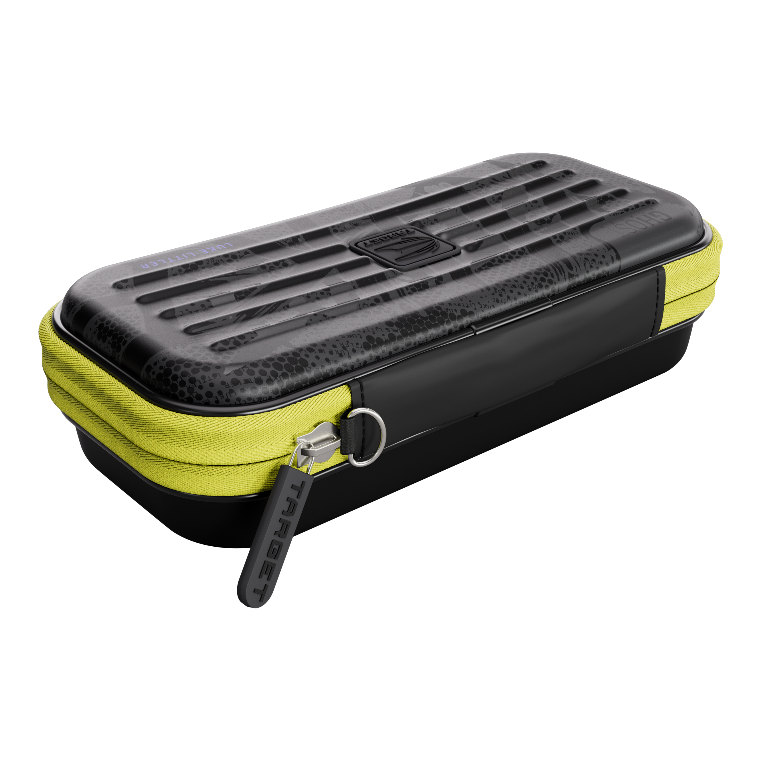 Takoma Ghost Series Luke Littler dart case Auf dem Bild ist das Takoma Ghost Series Luke Littler Dartcase abgebildet. Diese Darttasche bietet sicheren Schutz für Dartpfeile.
