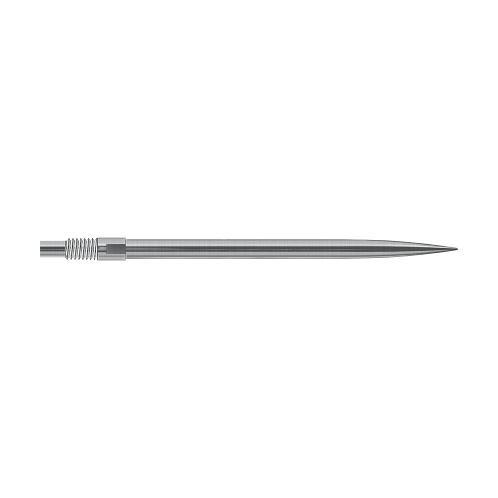 Das Bild zeigt vermutlich silberne Dartspitzen von Harrows in 40mm Länge. Der Dateiname lautet 'QP23950_Harrows_QuickPoint_Dartspitzen_Silber_40mm_2'.