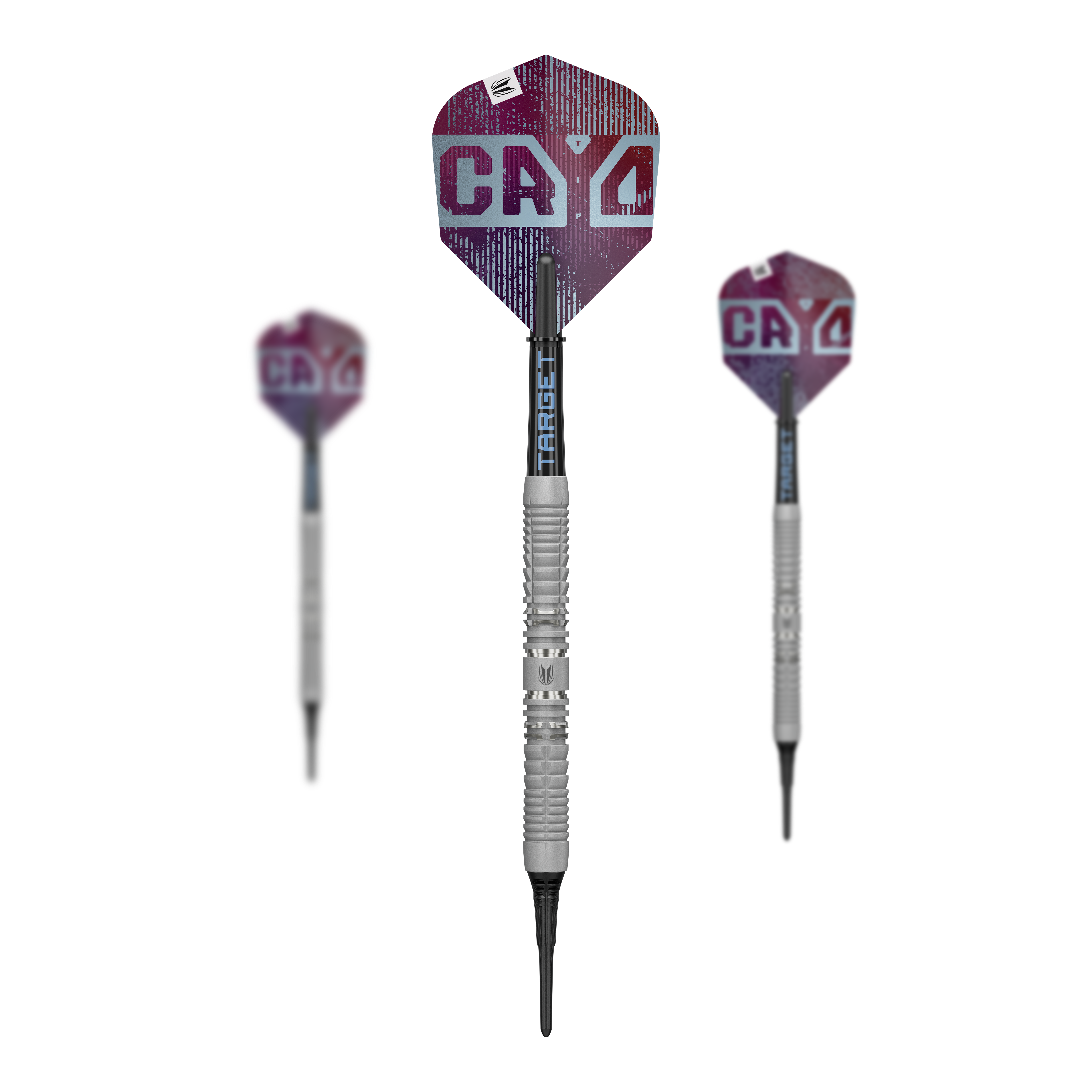 Target Cryo 12 Softdarts Das Bild zeigt ein Set der Target Cryo 12 Softdarts. Die Verpackung mit mehreren Darts ist sichtbar.