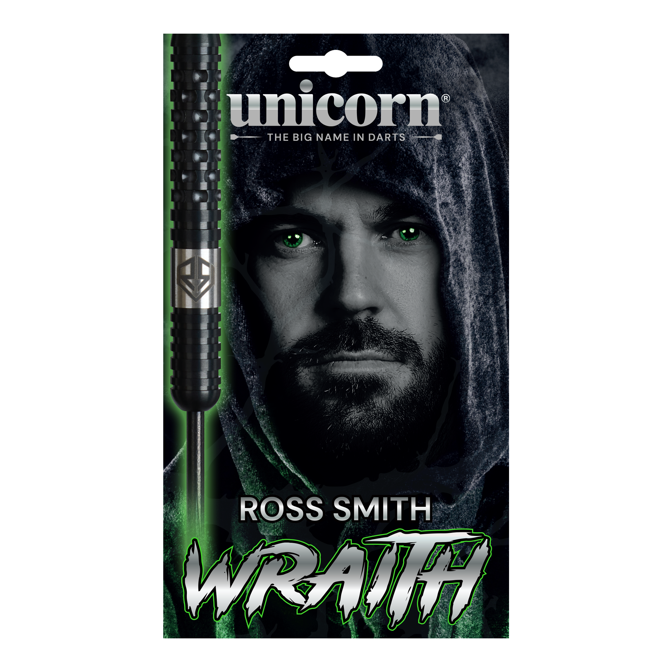 Unicorn Wraith Ross Smith Steeldarts - 22g Das Bild zeigt die Unicorn Wraith Ross Smith Steeldarts mit 22 Gramm Gewicht. Dieses Dartset ist für den professionellen Gebrauch geeignet.