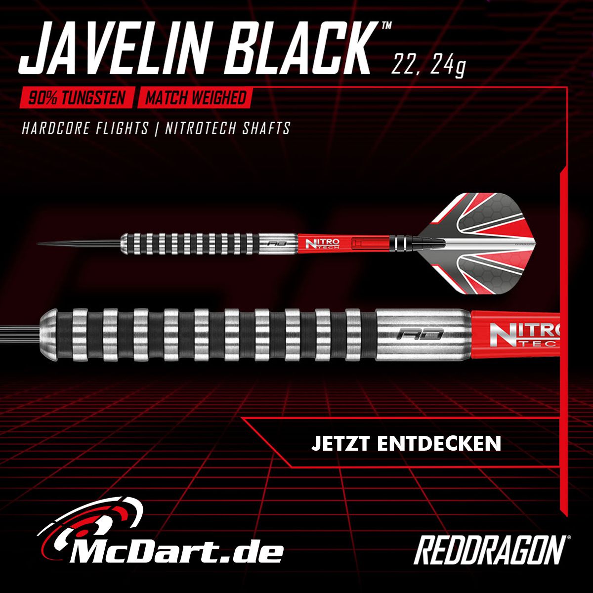 Red Dragon Javelin Black Steel Darts