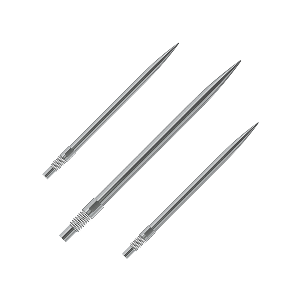 Harrows Quick Point Dart Tips - Silver Das Bild zeigt vermutlich ein Set silberner Dartspitzen von Harrows, 40mm lang. Der Dateiname lautet 'QP23950_Harrows_QuickPoint_Dartspitzen_Silber_40mm_1Set'.