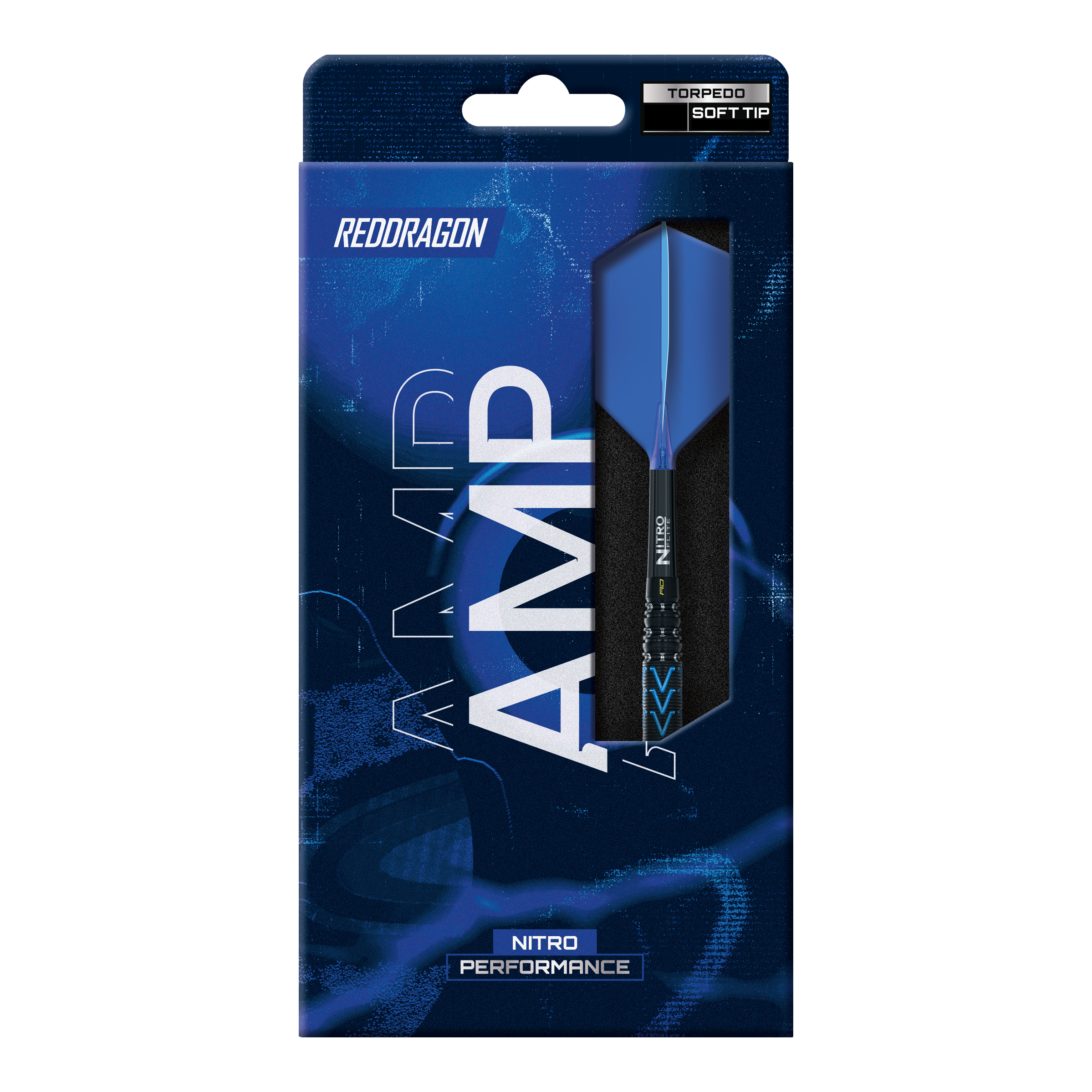 Abgebildet ist ein Red Dragon Amp Torpedo Softdart mit 22 Gramm. Der Pfeil ist speziell für Softdart-Wettbewerbe entwickelt.