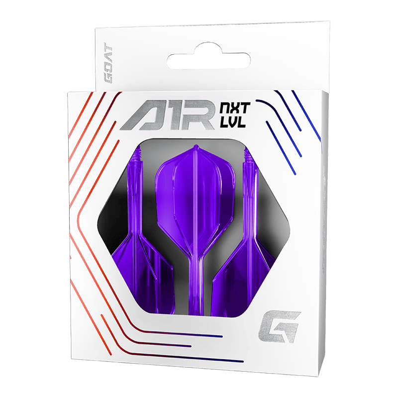 Das Bild zeigt das GOAT A1R No6 Flight-Shaft-System in Neon Lila. Das Produkt eignet sich bestens als Dart-Zubehör.