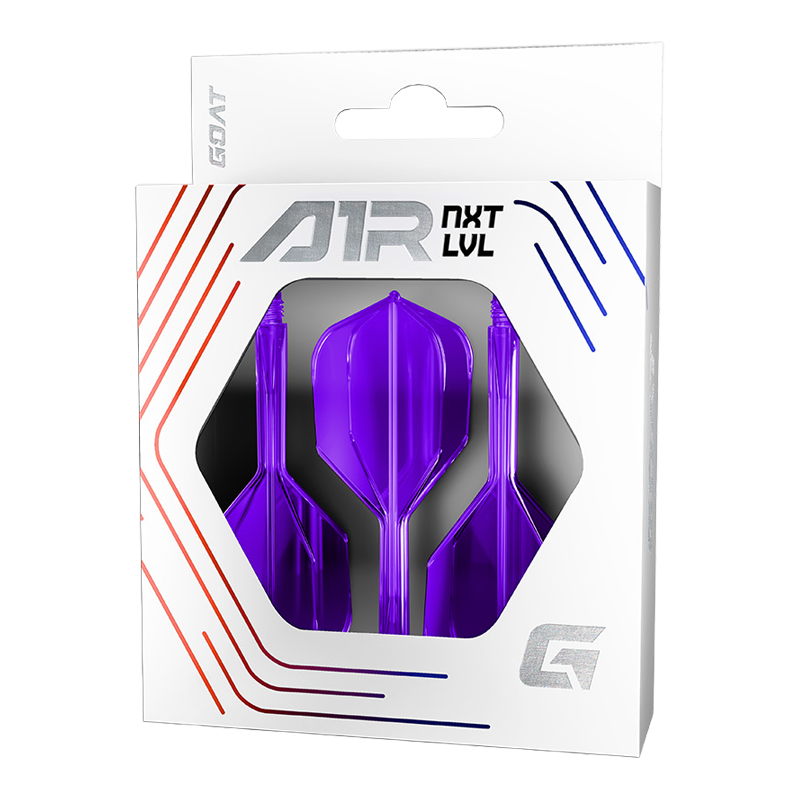 GOAT A1R No6 Flight Shaft System - Neon Purple Das Bild zeigt das GOAT A1R No6 Flight-Shaft-System in Neon Lila. Das Produkt eignet sich bestens als Dart-Zubehör.