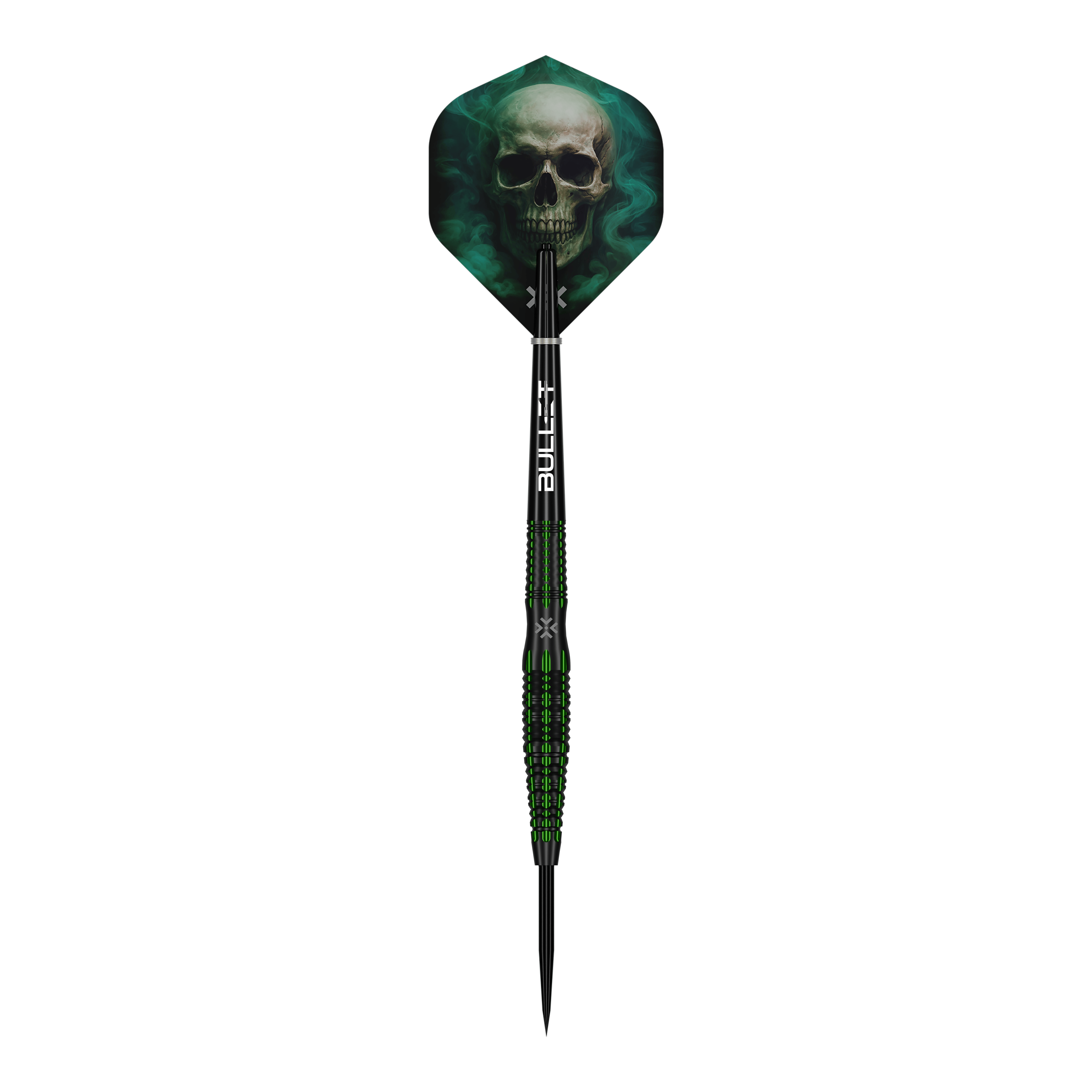 Bullet Poison steel darts Das Bild zeigt einen einzelnen Bullet Poison Steeldart. Dieses Produkt bietet hochwertige Verarbeitung für Dartspieler.