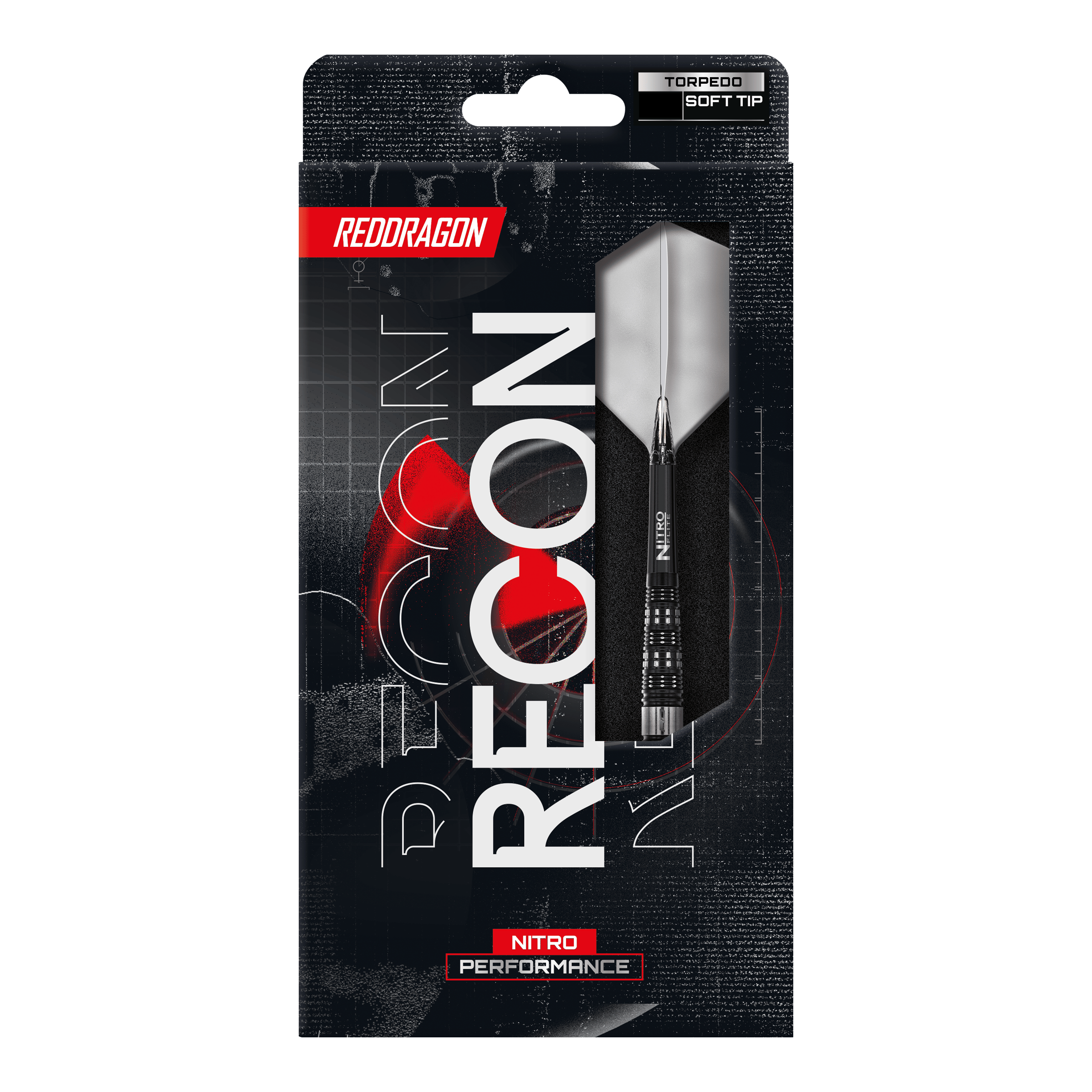 Red Dragon Recon Torpedo Soft Darts - 20g Das Foto zeigt die Red Dragon Recon Torpedo Softdarts - 20g. Die Darts sind für Softdart-Spiele geeignet und wirken robust.