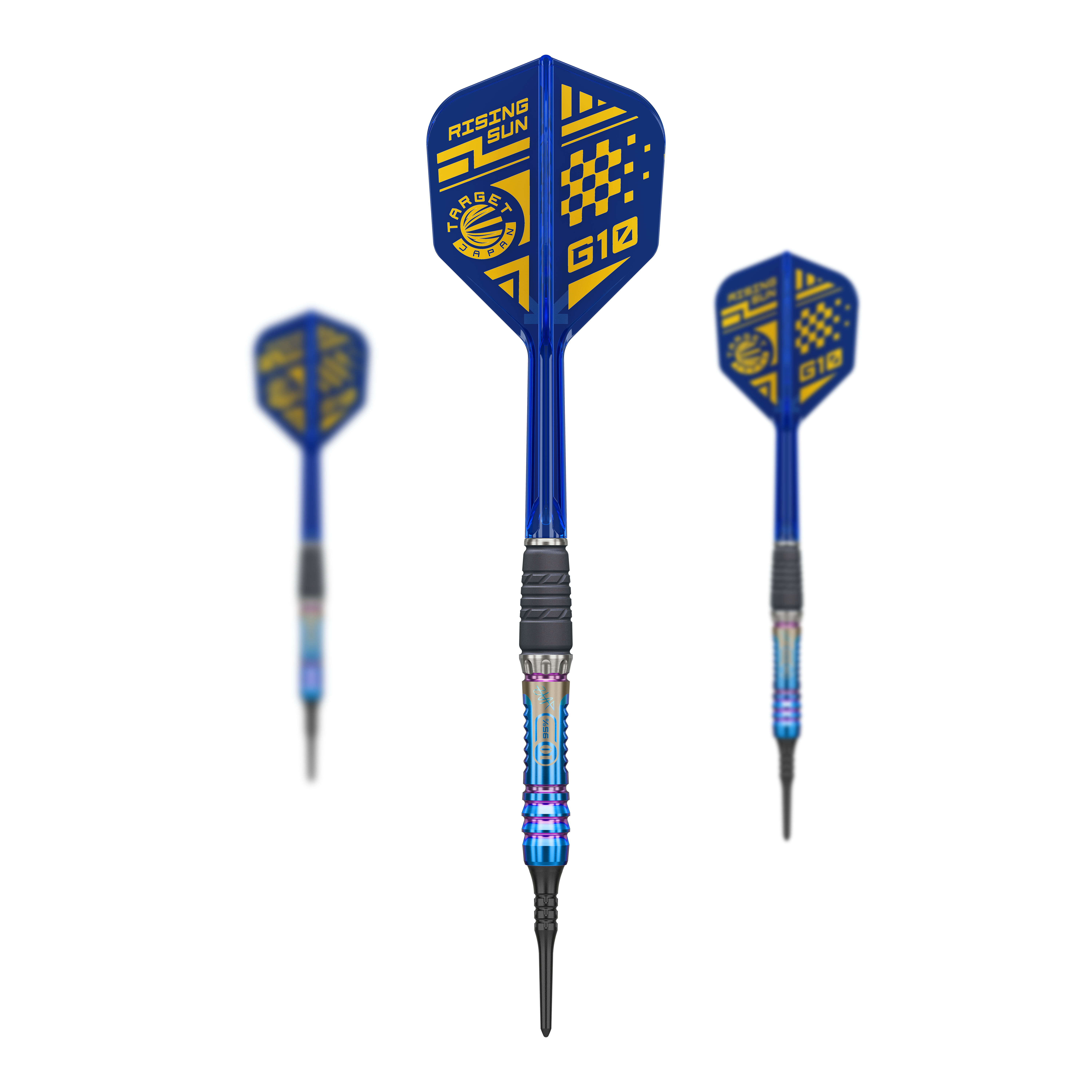 Target Japan Rising Sun GEN10 soft darts - 21.5g Auf dem Foto ist das Set Target Japan Rising Sun GEN10 Softdarts - 21,5g zu sehen. Das Set enthält mehrere hochwertige Dartpfeile.
