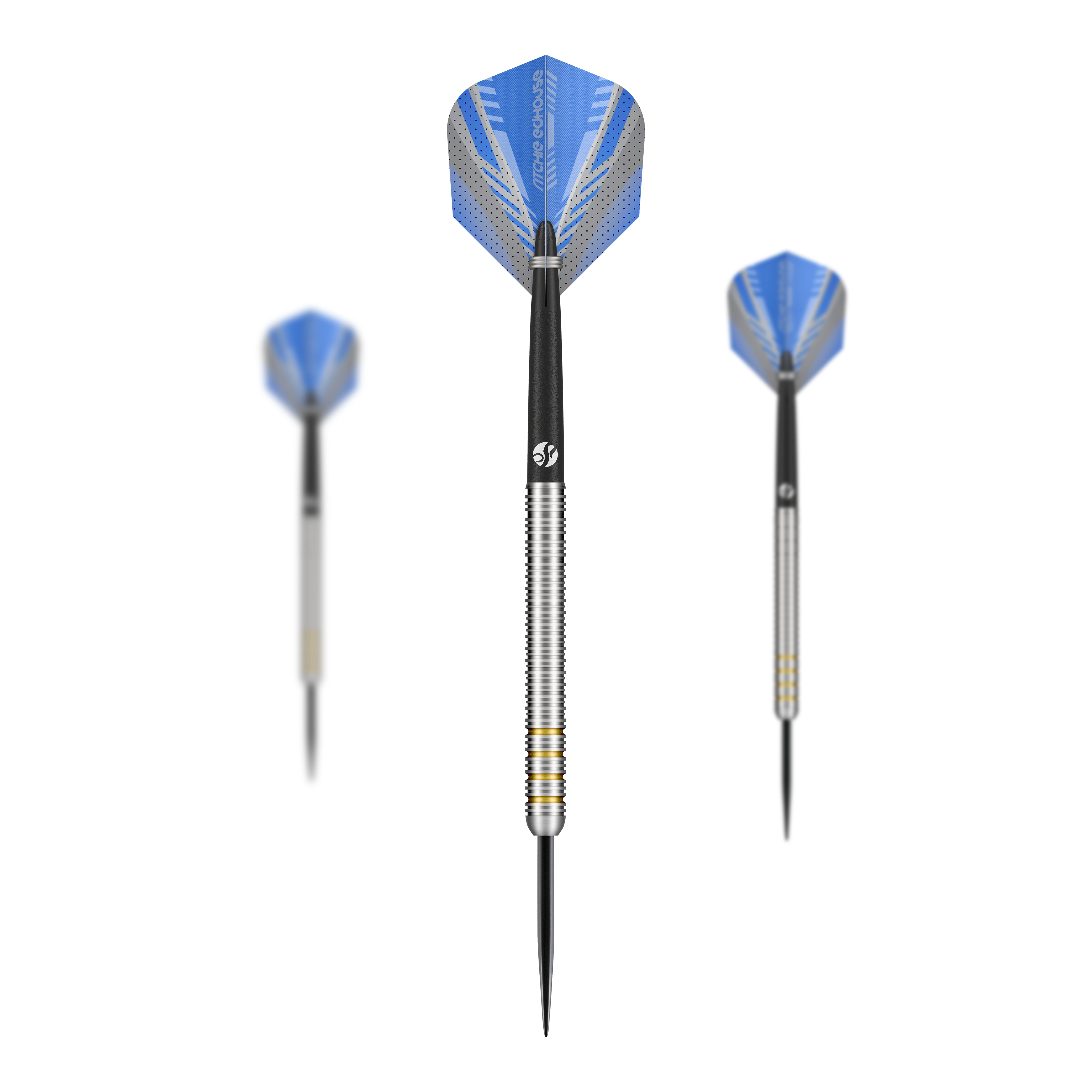 Shot Ritchie Edhouse Core Steel Darts Das Bild zeigt die Shot Ritchie Edhouse Core Steeldarts. Es handelt sich um ein Set von hochwertigen Steeldarts für Dartspieler.