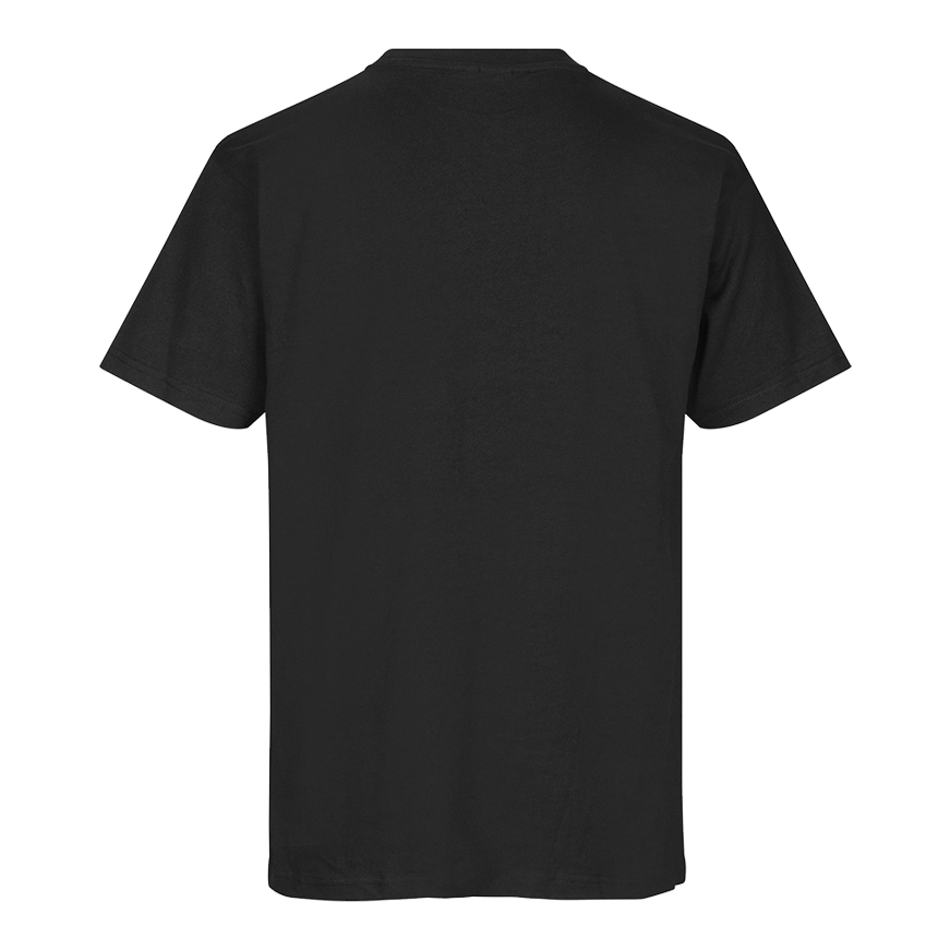 Barrels and Shafts T-Shirt - Black Dies ist ein einfaches schwarzes T-Shirt. Auf dem Bild ist die Rückseite des T-Shirts zu sehen.