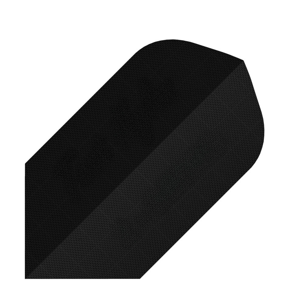 Dies ist ein schwarzer Nylon-Stoff Slim Flight. Der Flight ist für Dartpfeile geeignet und hat eine schlanke Form.