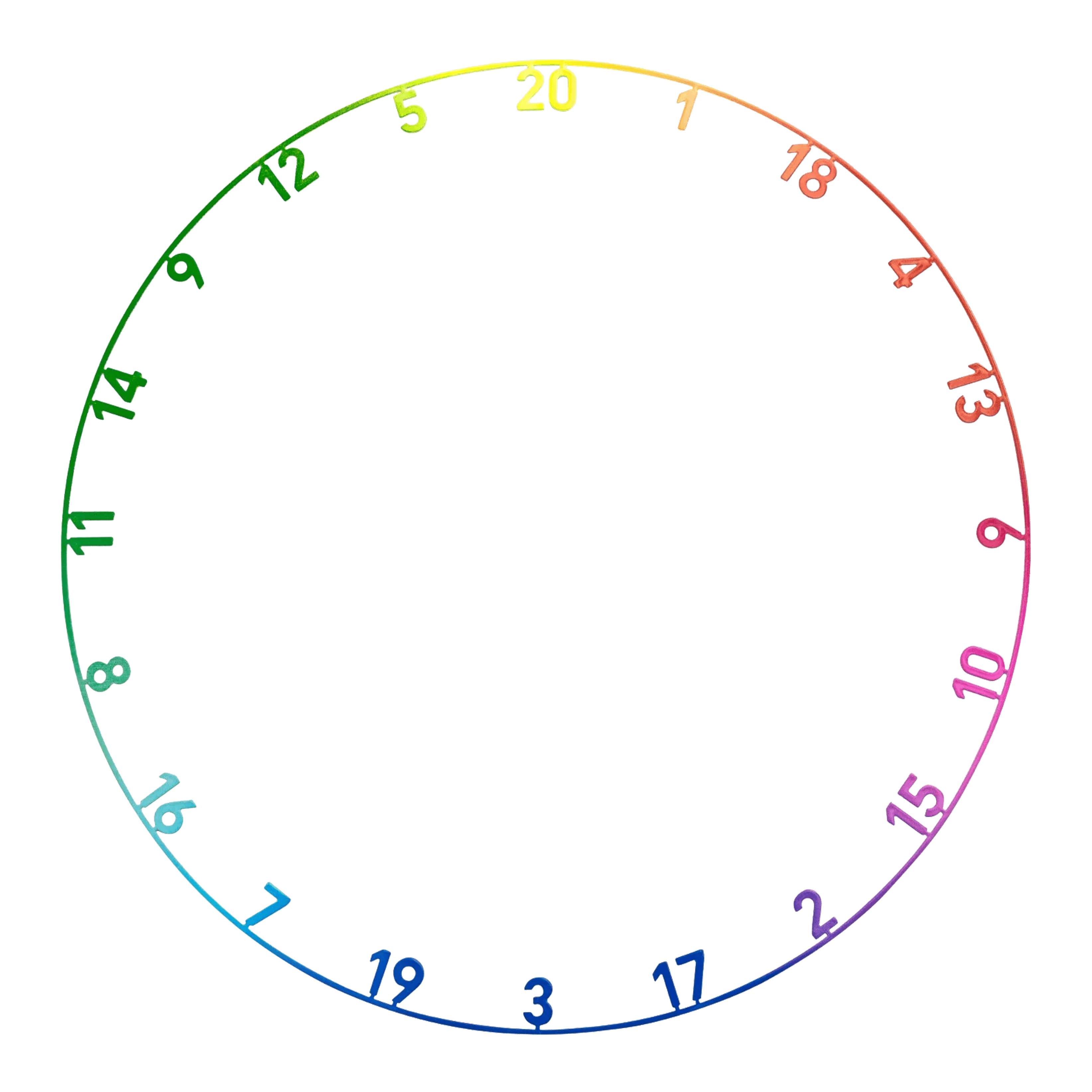 Precise 180 Endorphine steel dartboard with number ring - Spectrum Auf dem Bild sieht man das Precise 180 Endorphine Steeldartboard mit Nummernring in der Ausführung Spectrum. Das Dartboard ist deutlich und detailreich zu sehen.