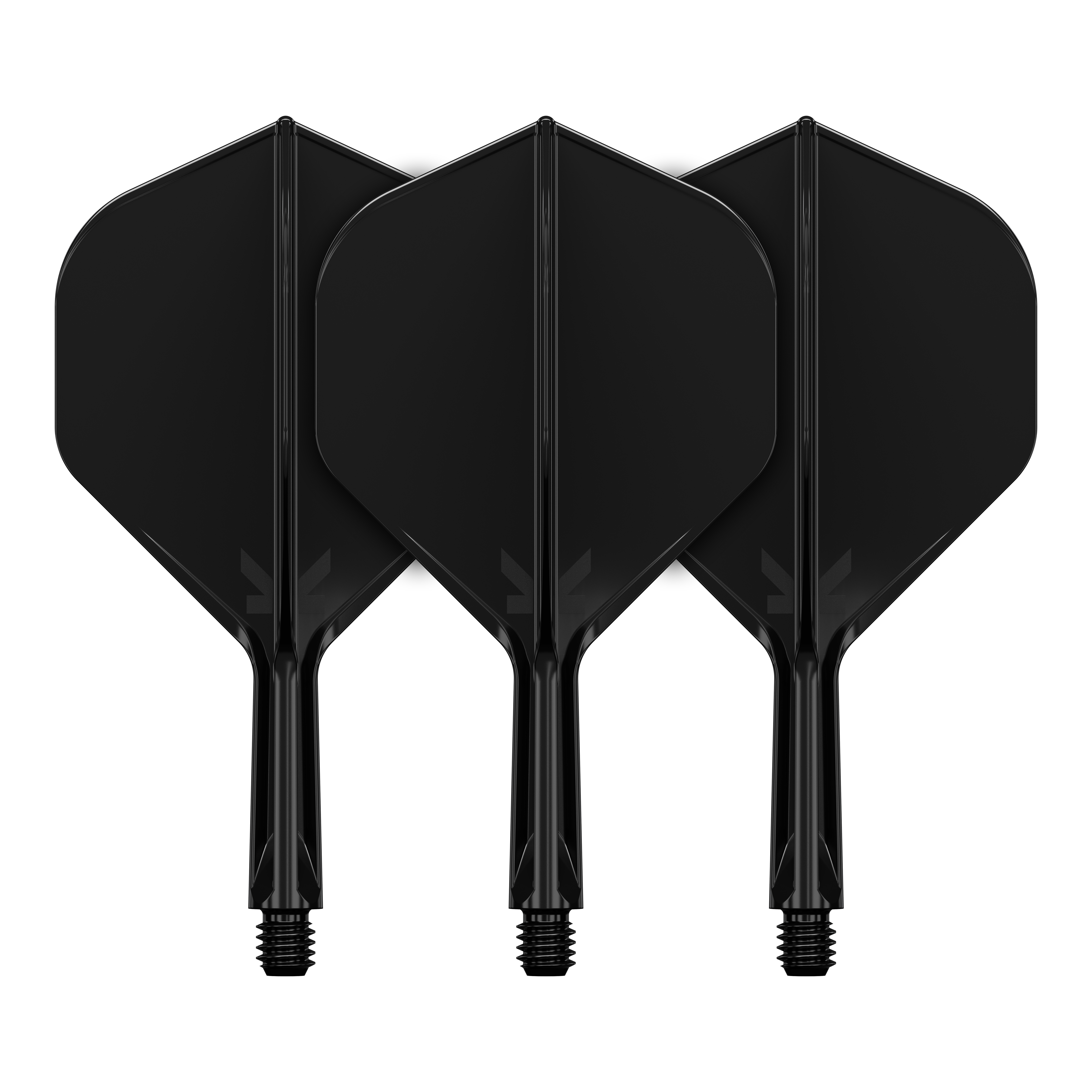 Target K-Flex No2 Standard Flight System - Black Abgebildet ist ein Produkt mit dem Namen 410019_Target_K-Flex_No2_Standard_Flights_Schwarz_19mm_2. Es handelt sich wahrscheinlich um schwarze Standard-Flights für Darts.