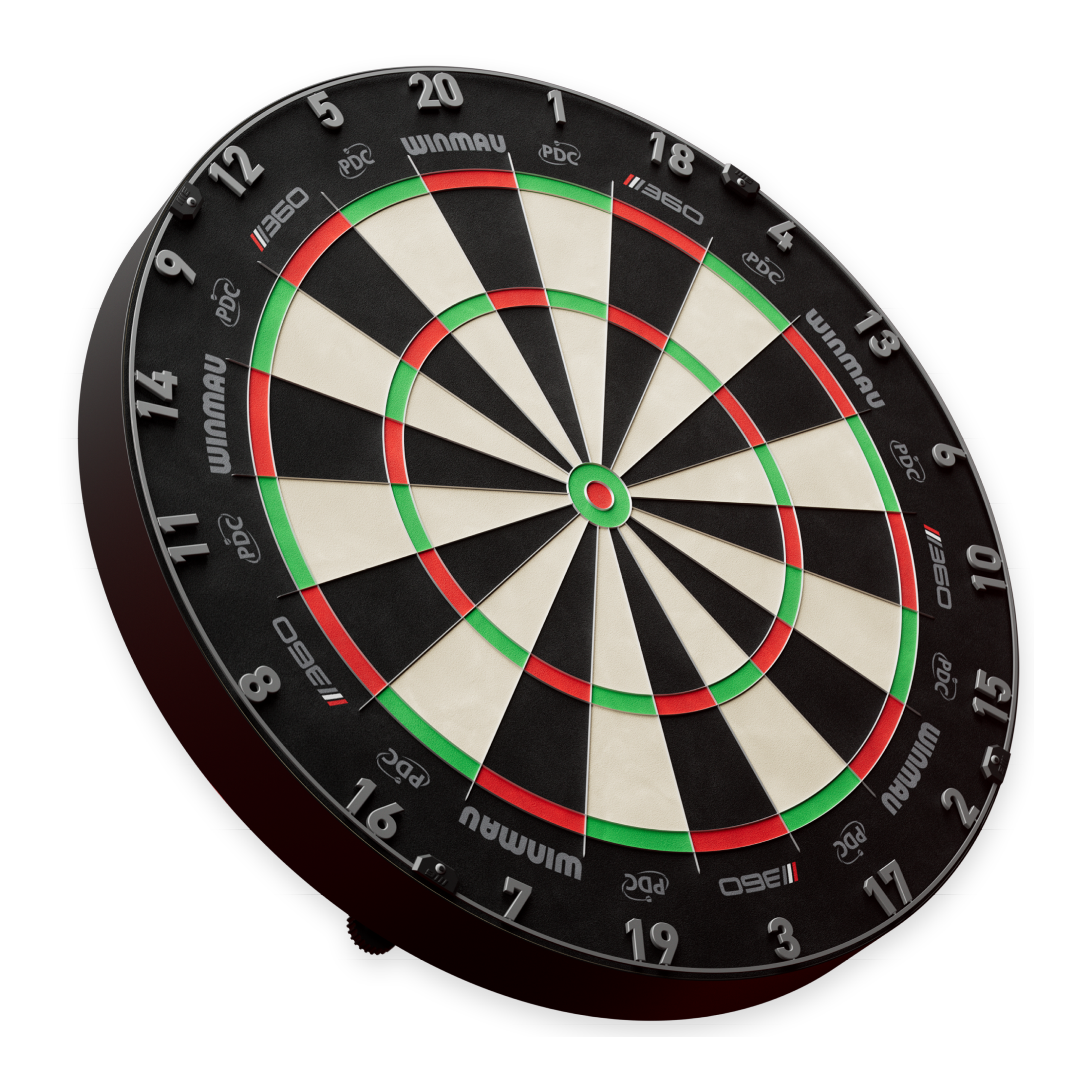 Zu sehen ist ein Dartboard aus der Nähe. Die Datei heißt '3060_Winmau_Blade_360_Steeldartboard_2b'.