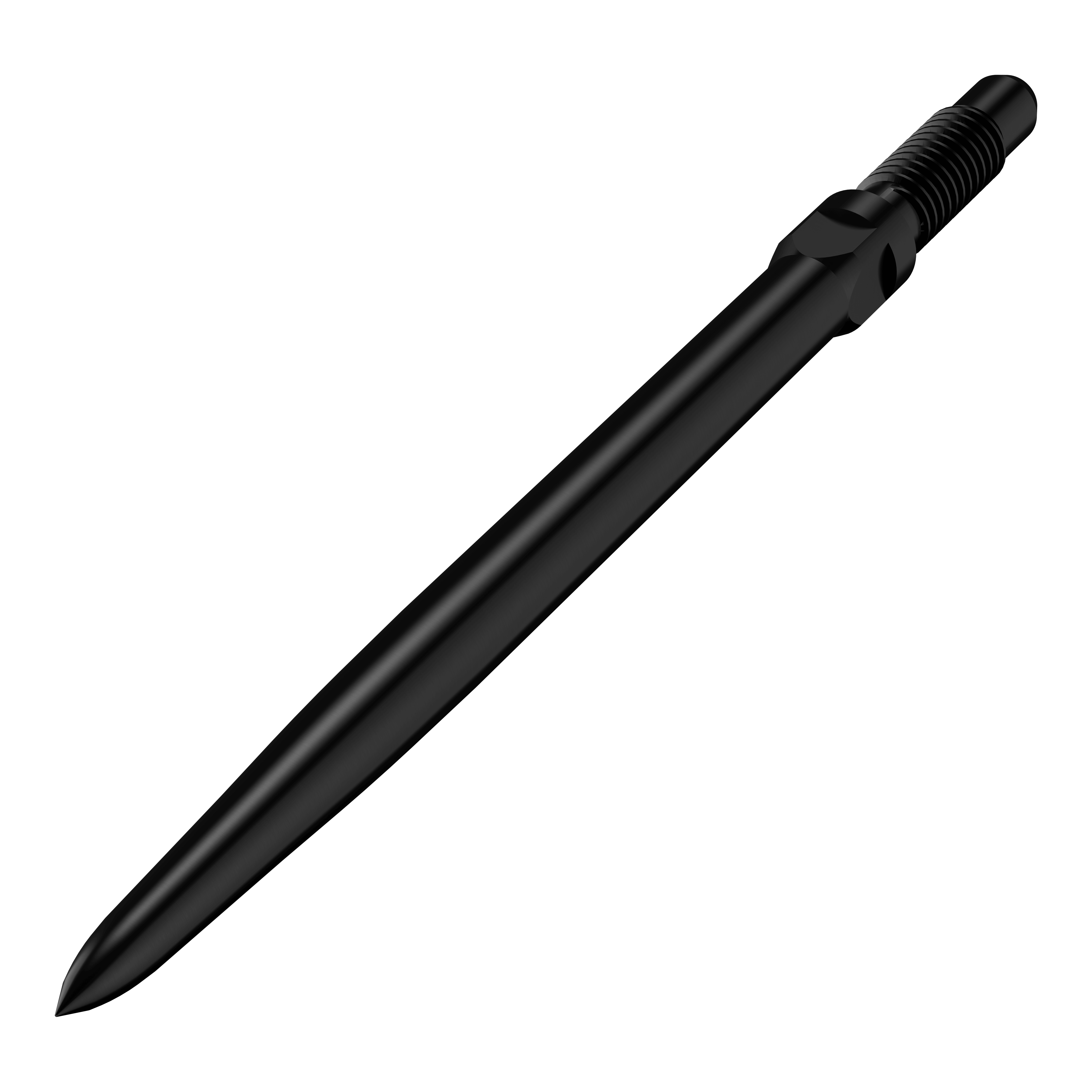 Das Bild zeigt einen Artikel mit dem Namen BU57700_BullsNL_Convertible_Points_Smooth_Schwarz_32mm_2. Abgebildet sind wahrscheinlich schwarze, glatte Dartspitzen in der Größe 32 mm.