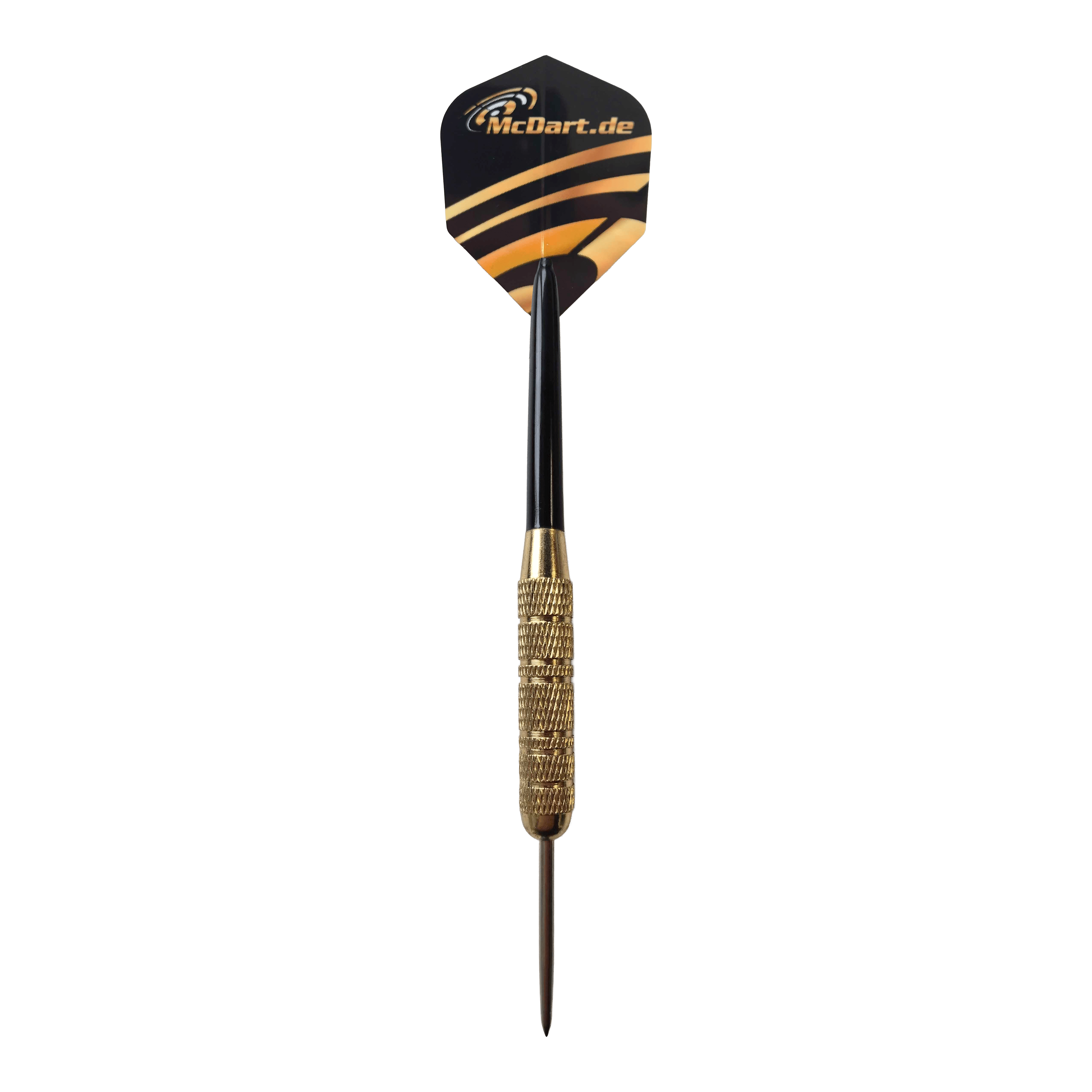 McDart Golden Star steel darts - 12 darts / 18 grams Dieses Bild zeigt das Produkt McDart Golden Star Steeldarts - 12 Darts mit einem Gewicht von 18 Gramm. Zu sehen sind mehrere goldene Steeldarts nebeneinander.