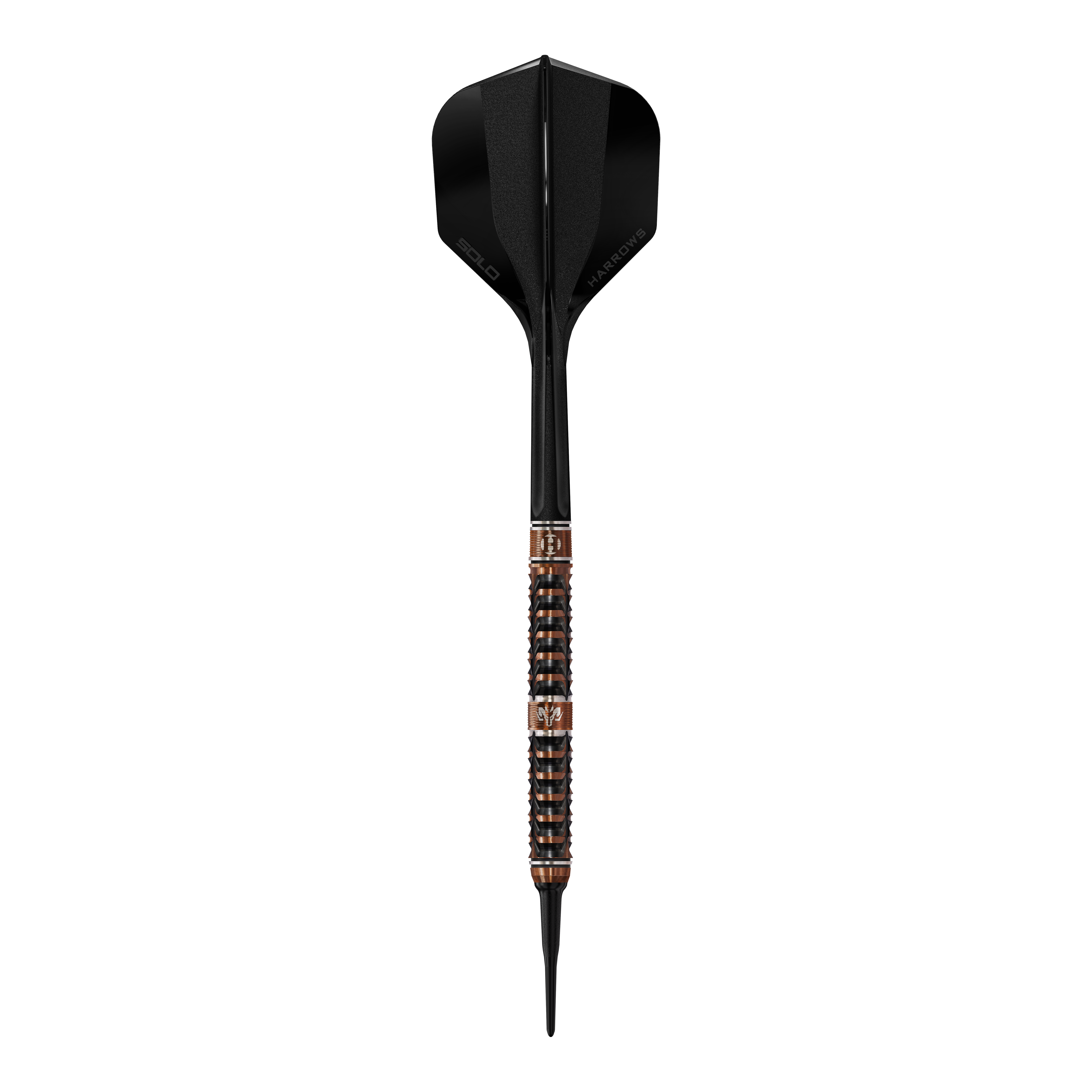 Harrows Tungsten Trinity soft darts Die Abbildung zeigt Harrows Wolfram Trinity Softdarts. Die Softdarts werden aus der Nähe präsentiert.