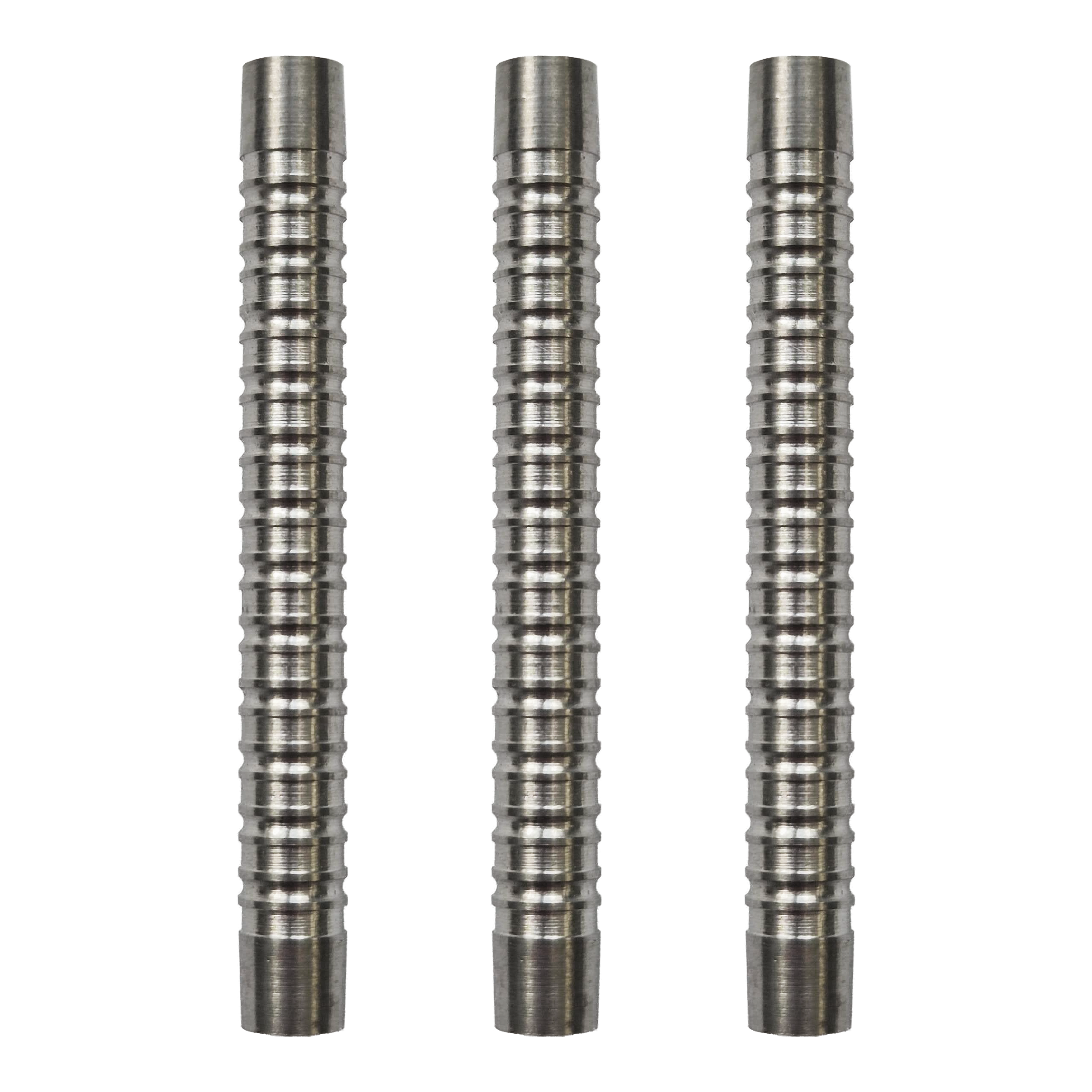 McDart Double Ring Softdart Barrels - 18g Das Bild stellt ein Set von McDart Double Ring Softdart Barrels - 18g dar. Die Dart-Barrels sind zusammen in einer Reihe dargestellt.