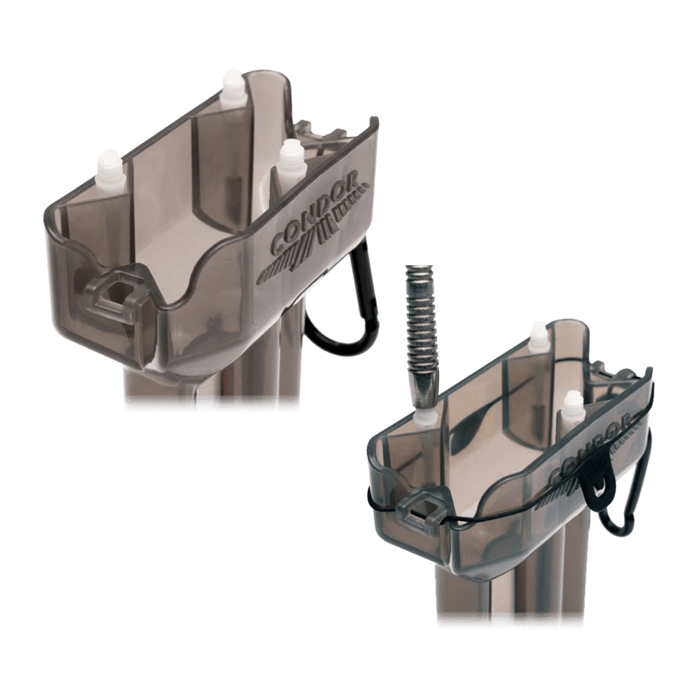 Condor DUAL Dartcase Das Bild zeigt den Condor DUAL Dartcase in transparenter Ausführung. Die Darttasche bietet Platz zur sicheren Aufbewahrung von Dartpfeilen und Zubehör.