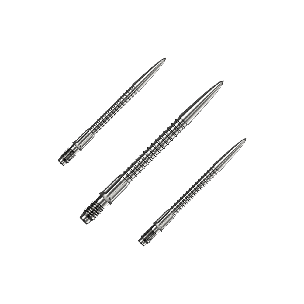 Mission R2.5 Rapid Point GV1 Dart Tips - Silver Abgebildet ist ein Set Mission R25 Rapid Point GV1 Dartspitzen in Silber mit 30mm Länge. Das Set eignet sich als Zubehör für Dartspieler.