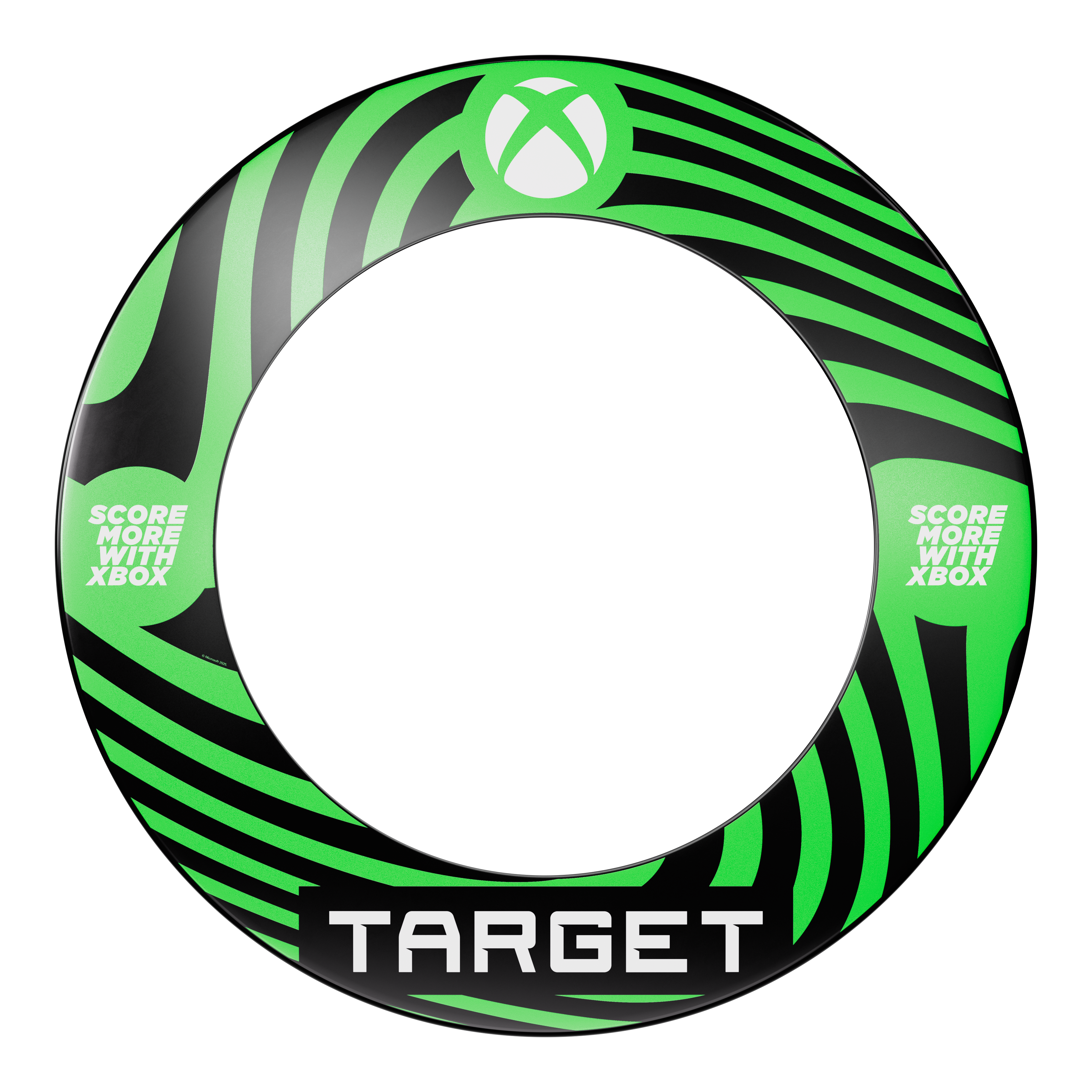 Abgebildet ist das Target Xbox Dartboard Surround Bundle. Dieses Produkt bietet einen Schutzrahmen für die Dartscheibe.
