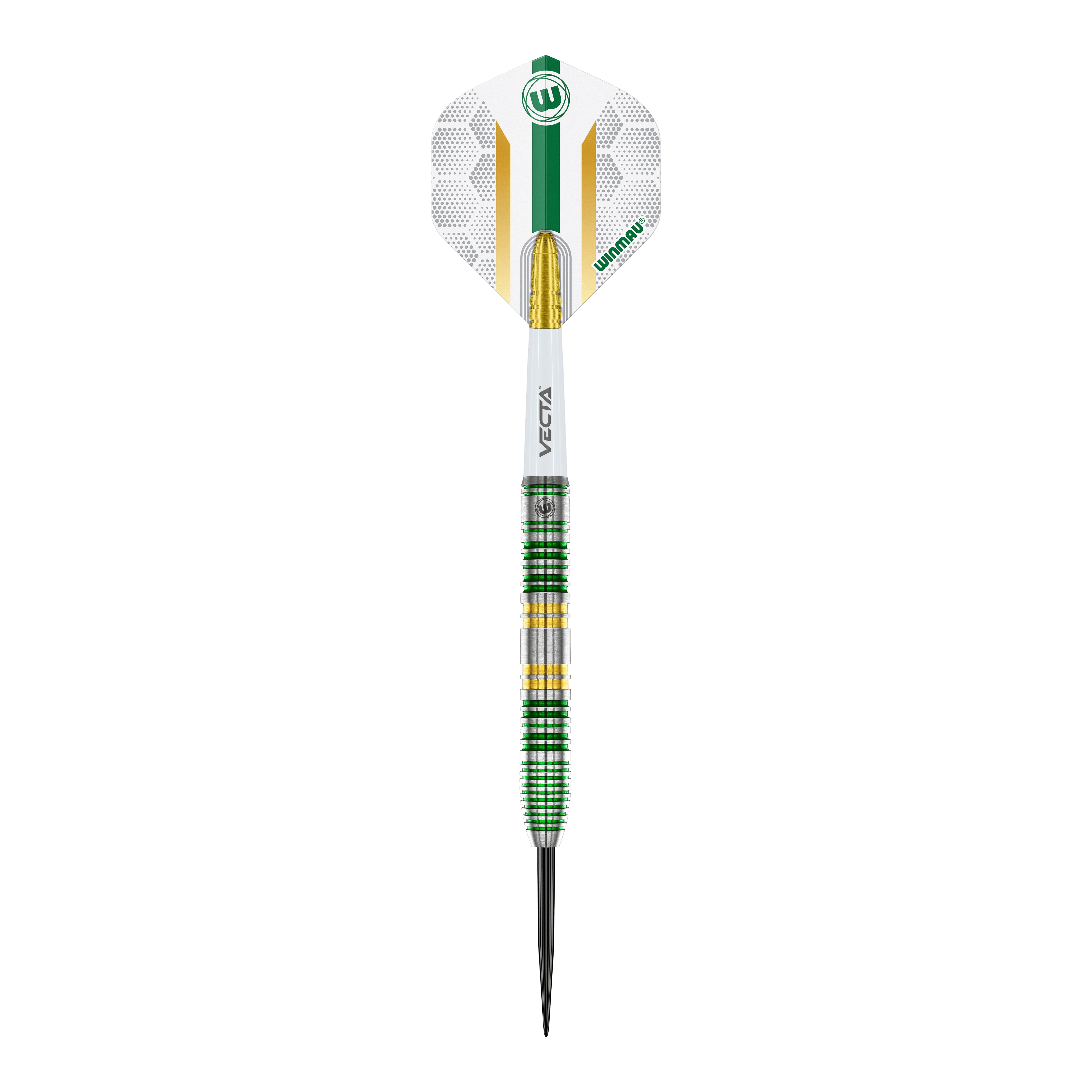 Winmau Xenon Steeldarts Ein einzelner Winmau Xenon Steeldart ist aus nächster Nähe abgebildet. Der Schaft ist schmal geformt.
