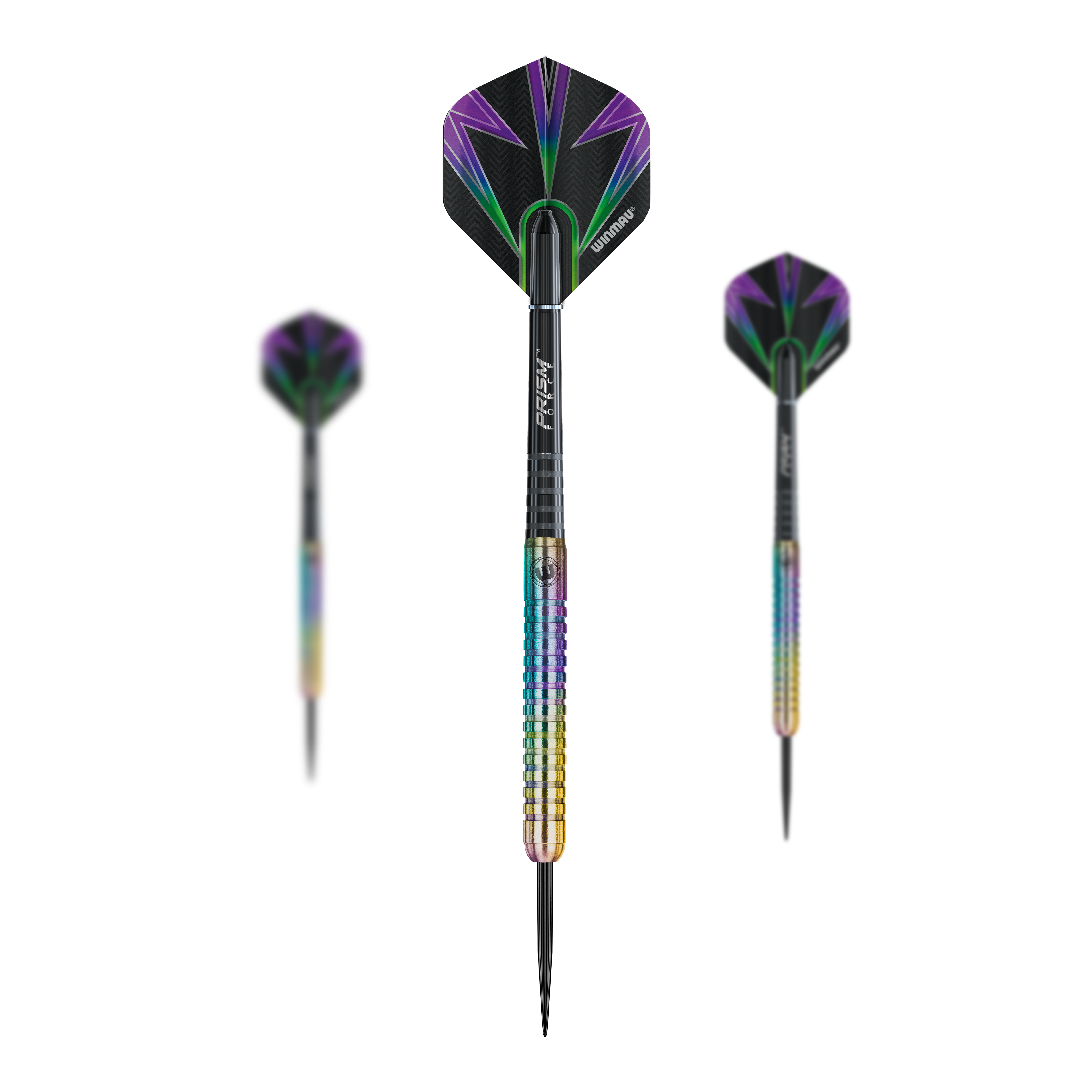 Winmau Foxfire Urban steel darts Ein Set der Winmau Foxfire Urban Steeldarts ist hier abgebildet. Das Produkt besteht aus mehreren Darts.