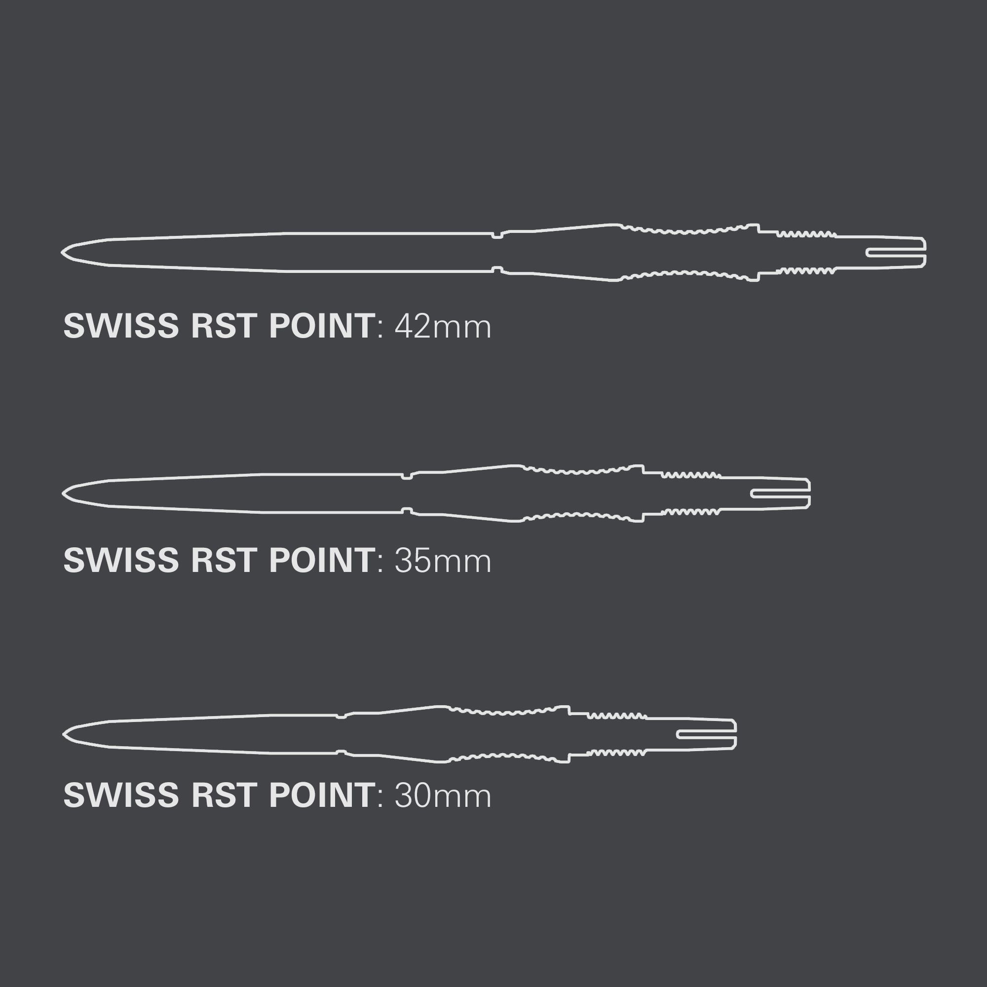 Target Swiss Point Dart Tips Signature RST - Silver Abgebildet sind die Target Swiss Point Dartspitzen Signature RST in Silber. Die Spitzen sind mit einer RST-Oberfläche versehen und bieten optimalen Grip.