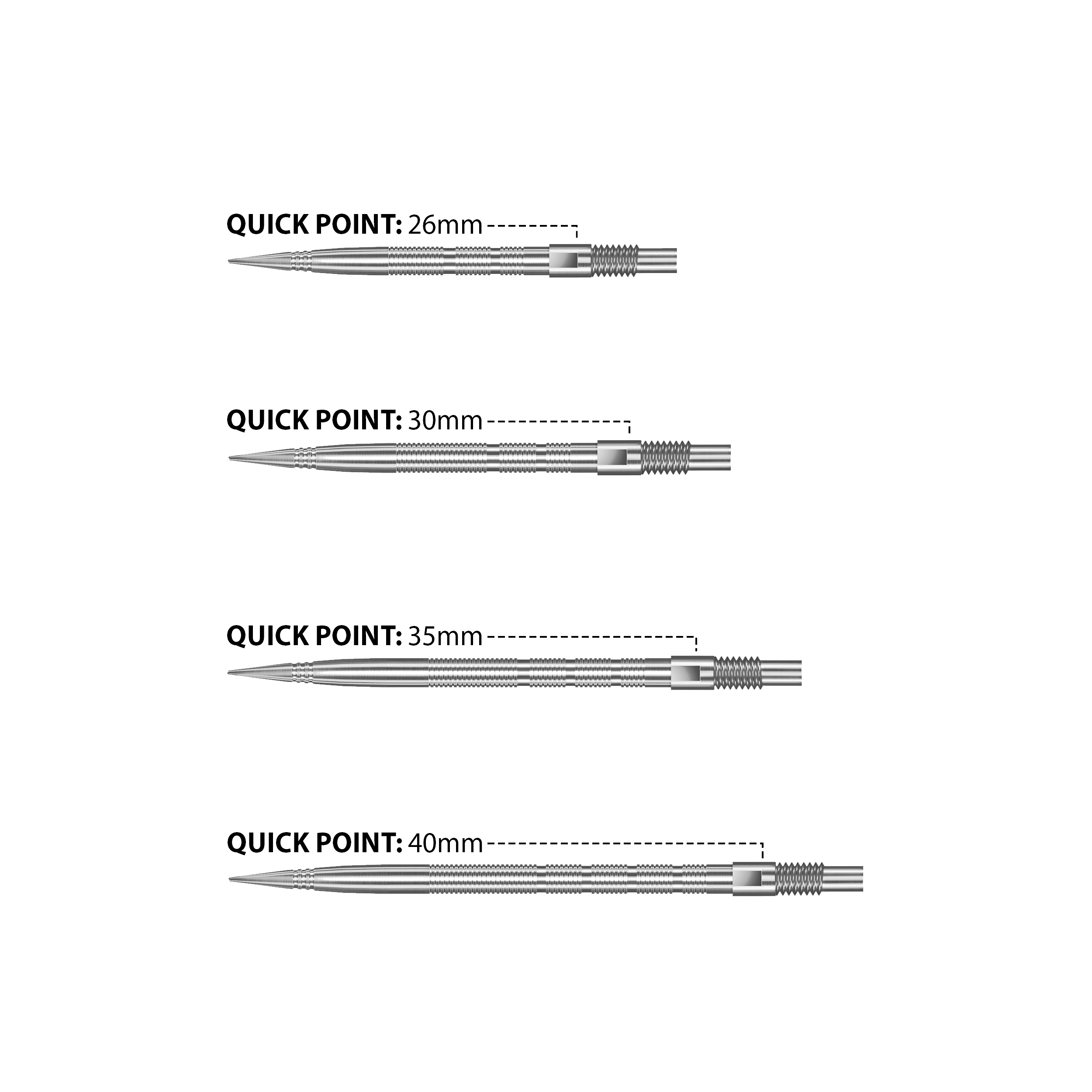 Harrows Quick Point Micro Ridge Dart Tips - Silver Hier sind Harrows Quick Point Micro Ridge Dartspitzen in Silber zu sehen. Sie haben eine gerillte Oberfläche für besseren Halt.