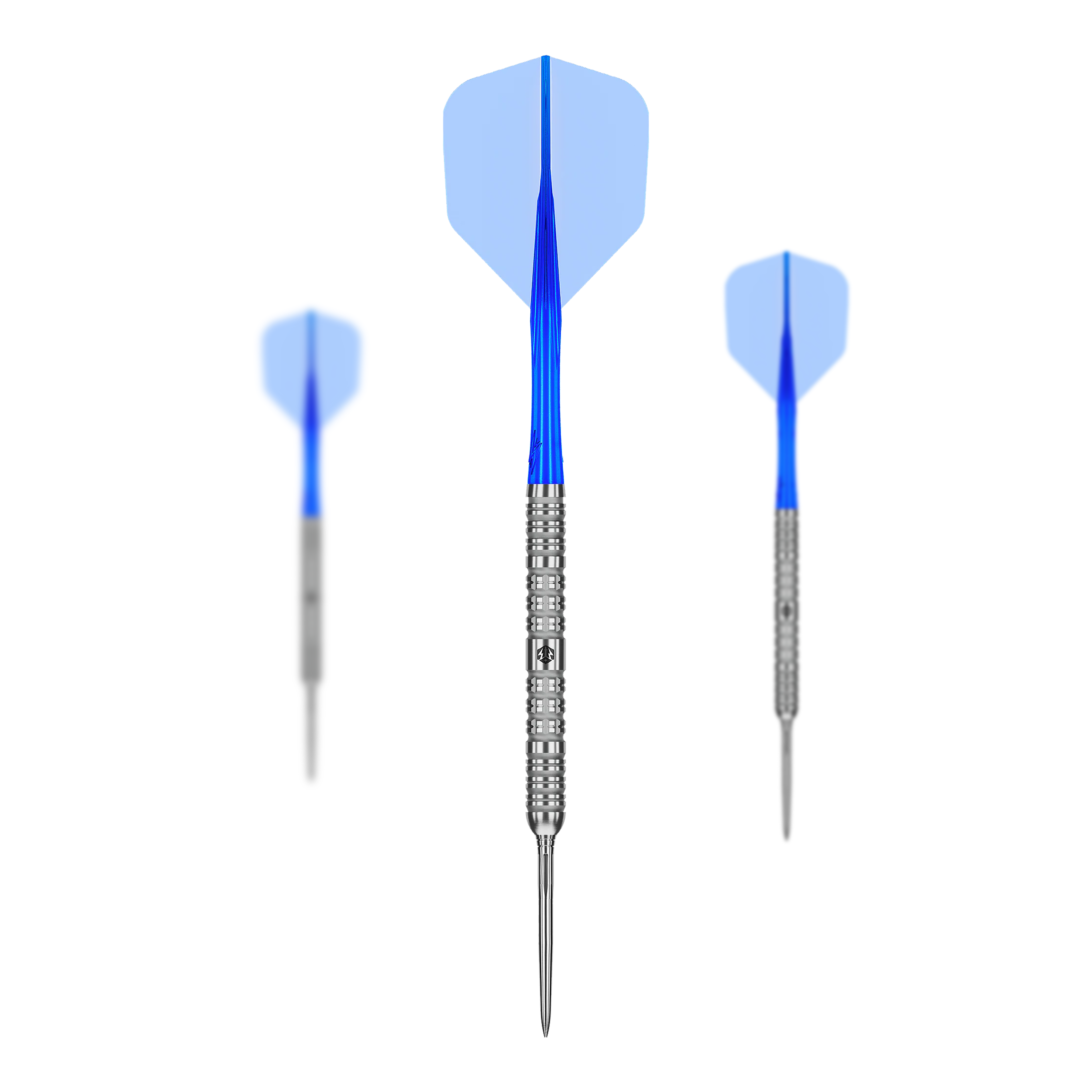 Caliburn Rix EZ-EVO R1 steel darts Auf diesem Bild sieht man die Caliburn Rix EZ-EVO R1 Steeldarts im Set. Die Steeldarts sind zusammen angeordnet.